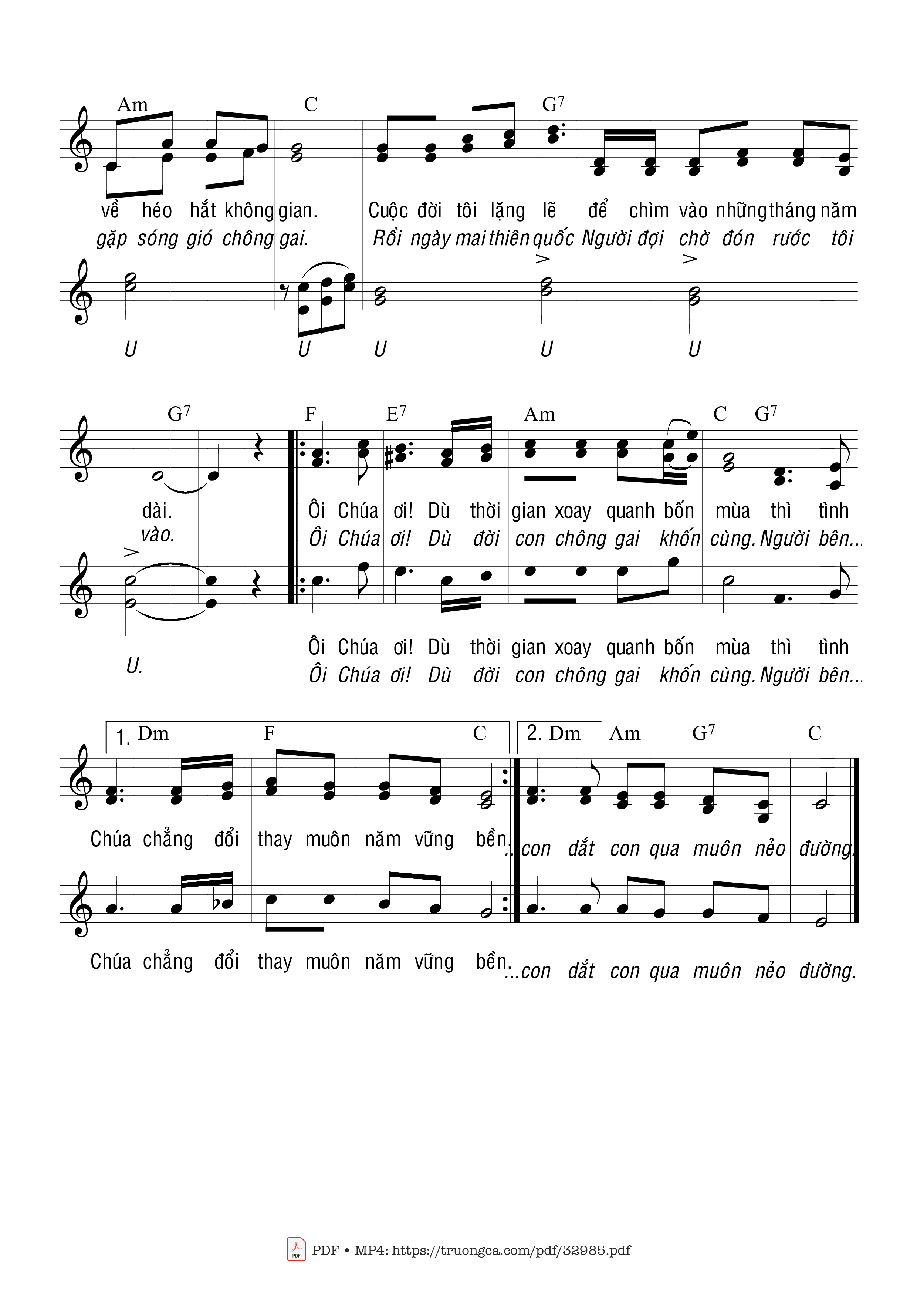 Page 2 of Sheet music PDF Chúa Dẫn Tôi (4 Bè) - Viễn Xứ