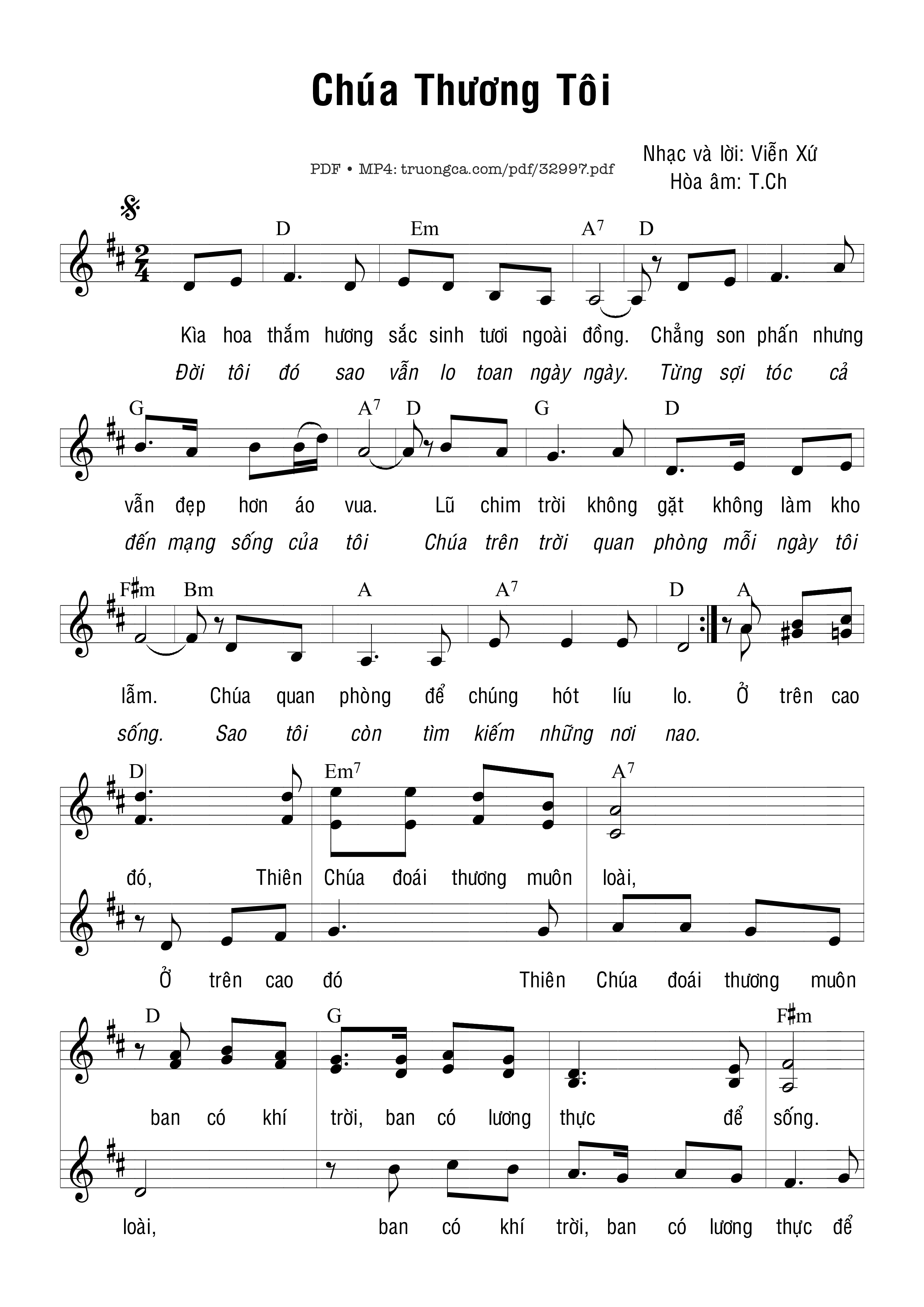 Sheet PDF of Chúa Thương Tôi