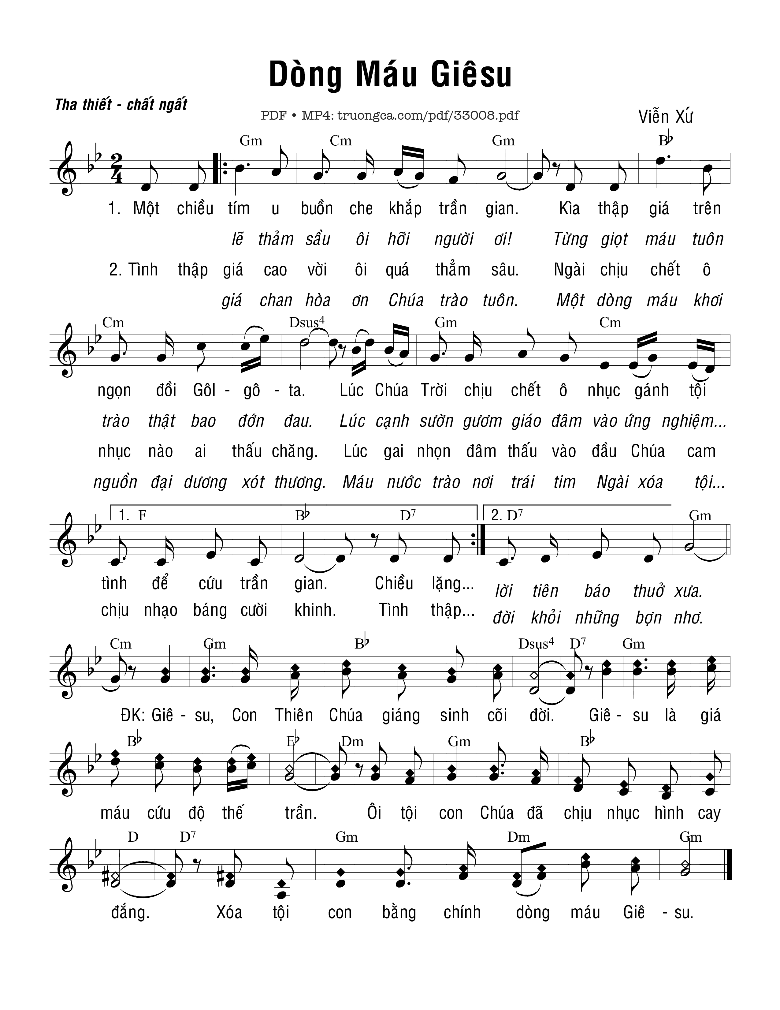 Page 1 of Sheet music PDF Dòng Máu Giêsu - Viễn Xứ