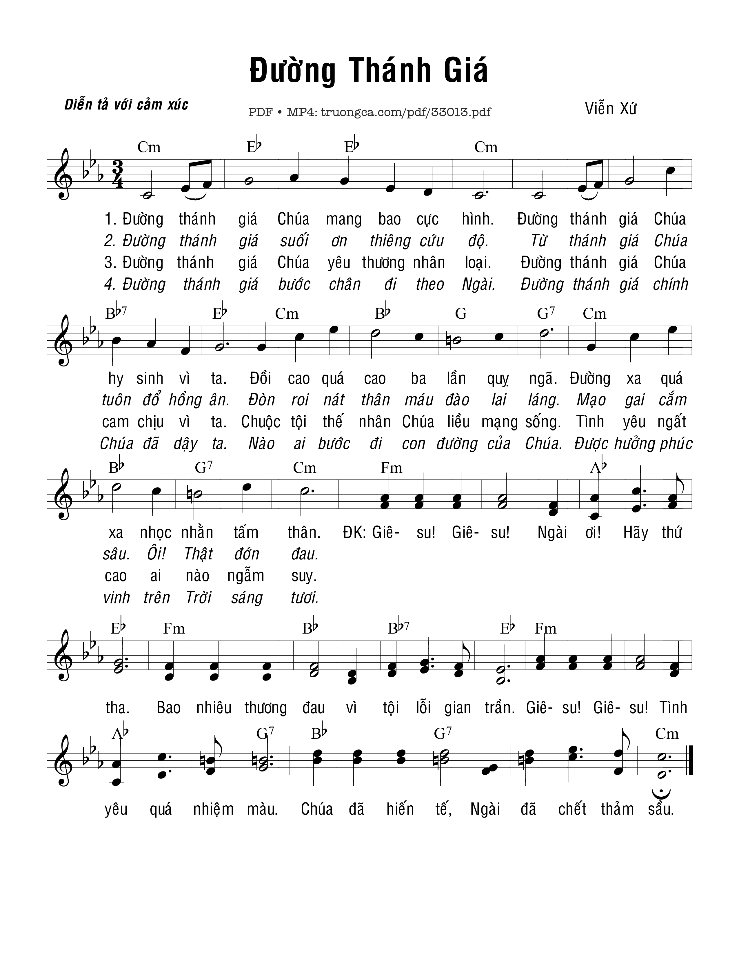 Page 1 of Sheet music PDF Đường Thánh Giá - Viễn Xứ
