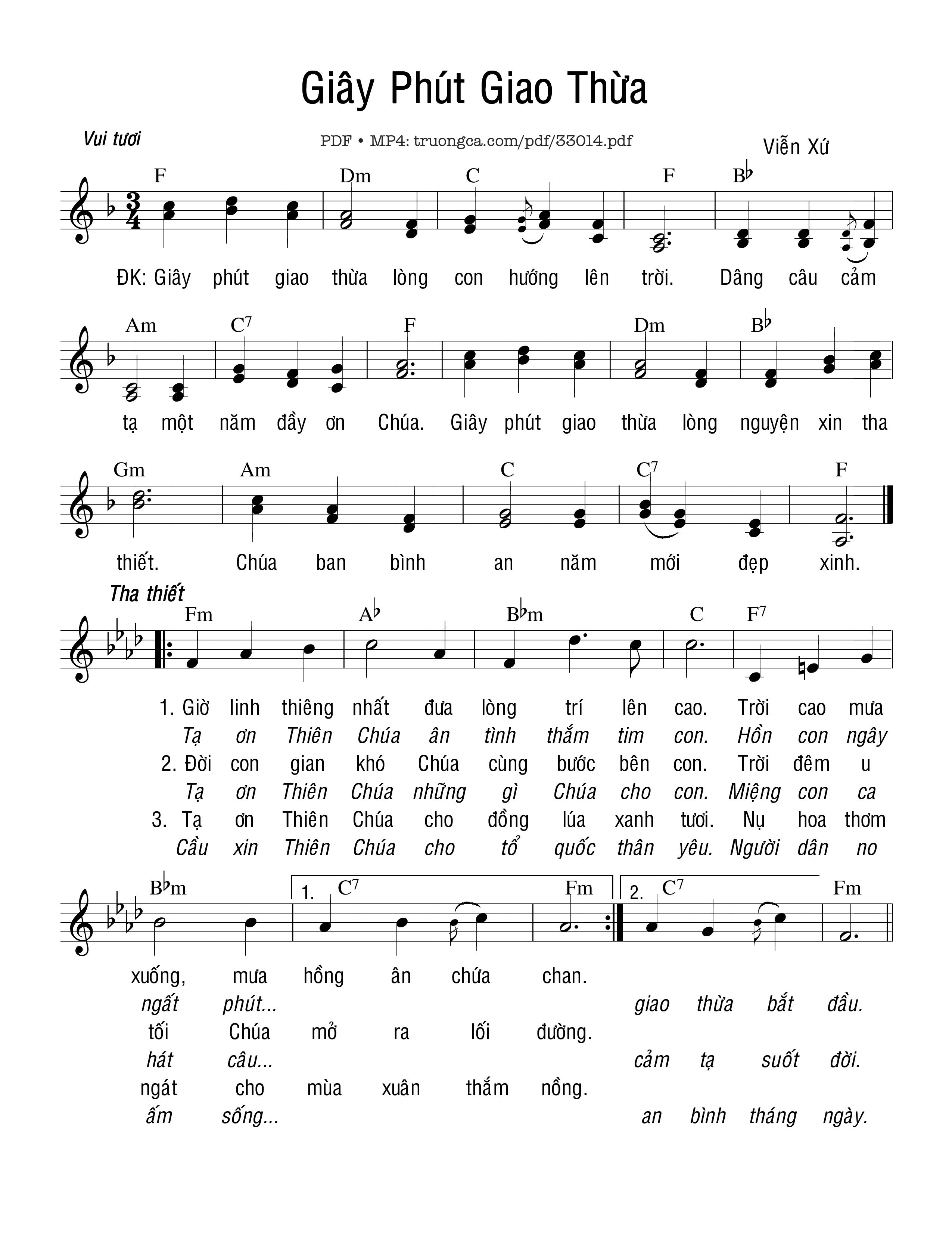 Sheet PDF of Giây Phút Giao Thừa