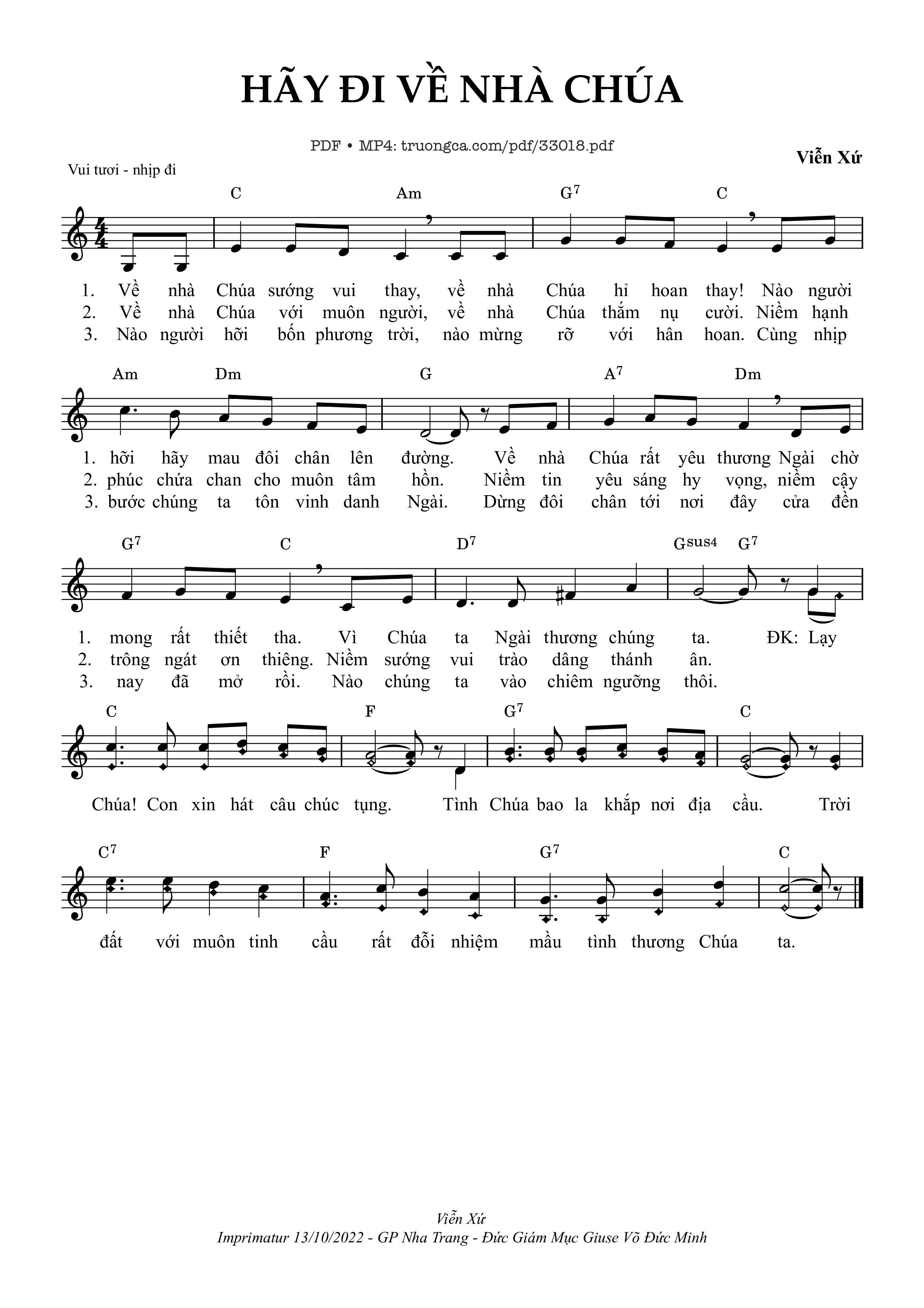 Sheet PDF of Hãy Đi Về Nhà Chúa