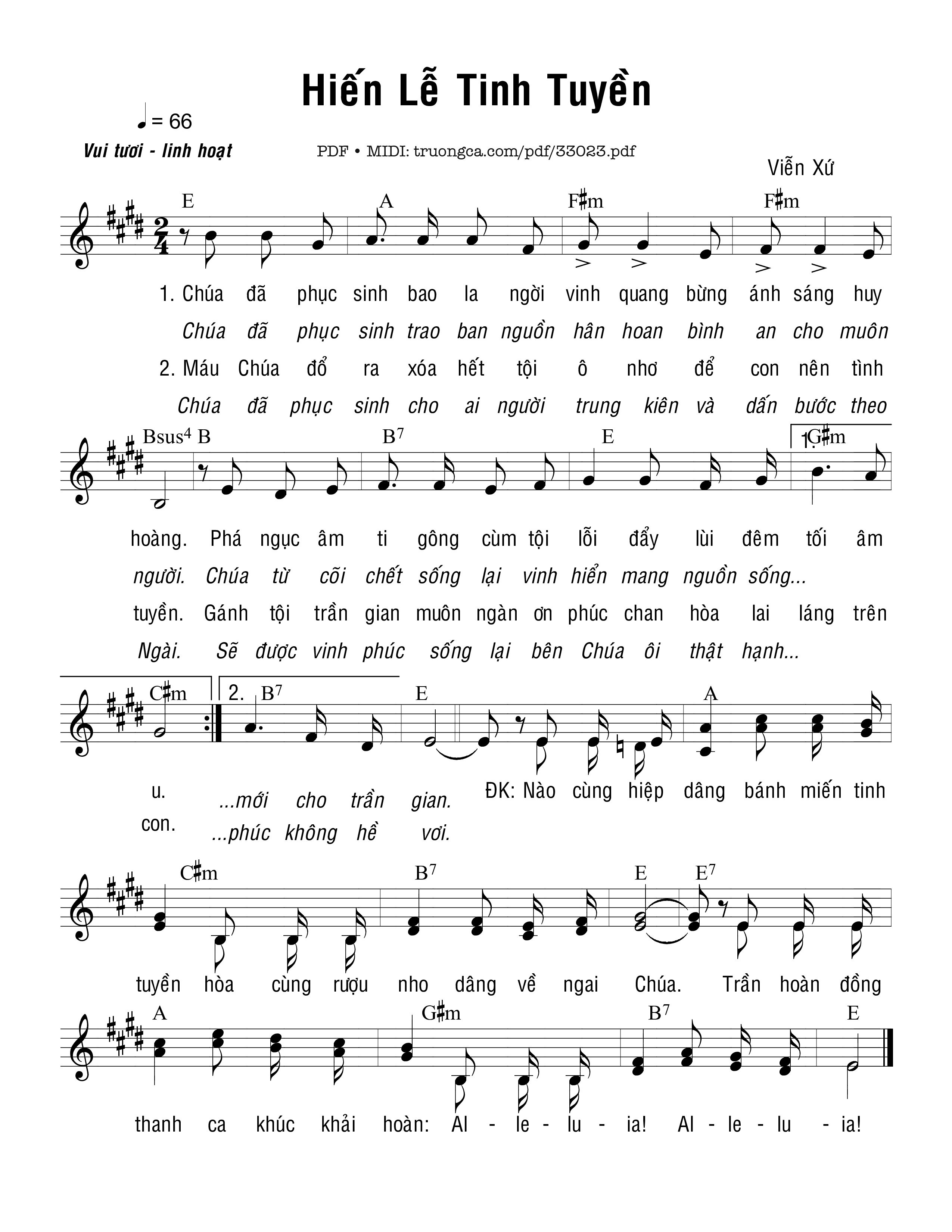 Sheet PDF of Hiến Lễ Tinh Tuyền