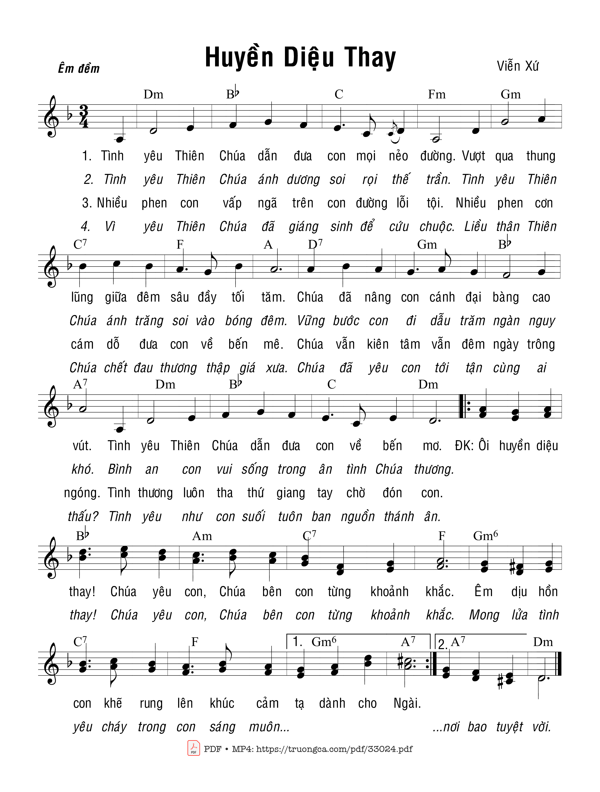 Sheet PDF of Huyền Diệu Thay