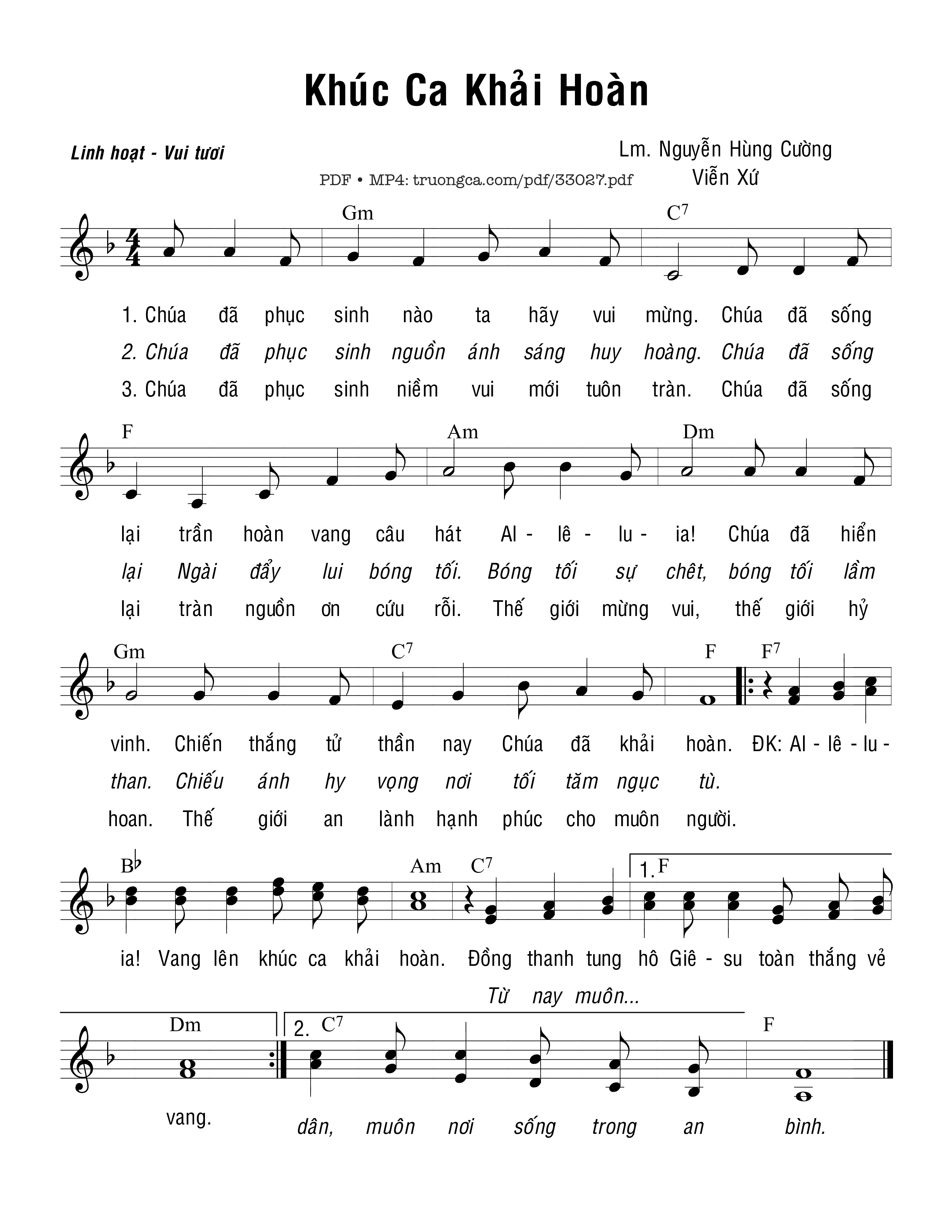 Sheet PDF of Khúc Ca Khải Hoàn
