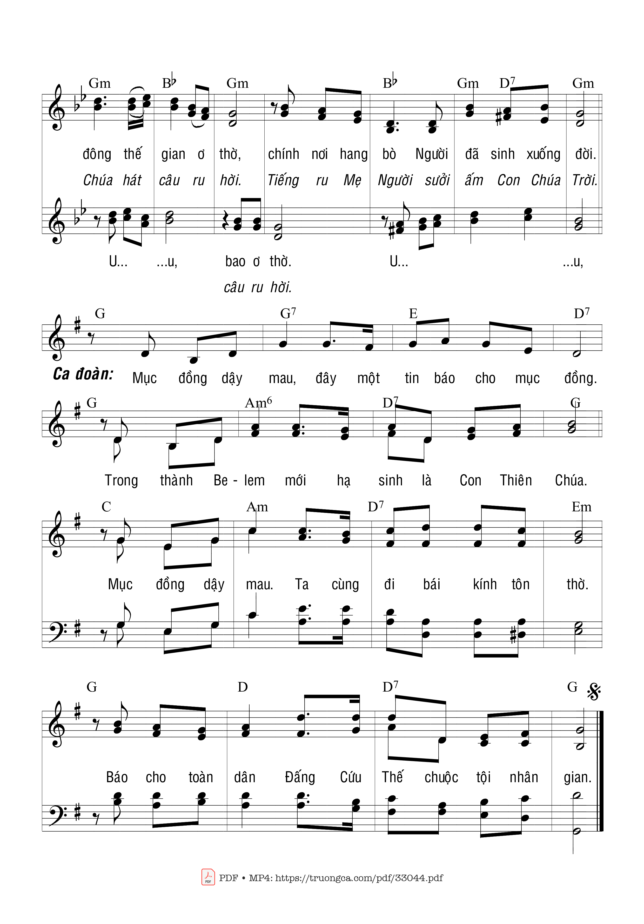 Page 2 of Sheet music PDF Một Đêm Đông (4 Bè) - Viễn Xứ