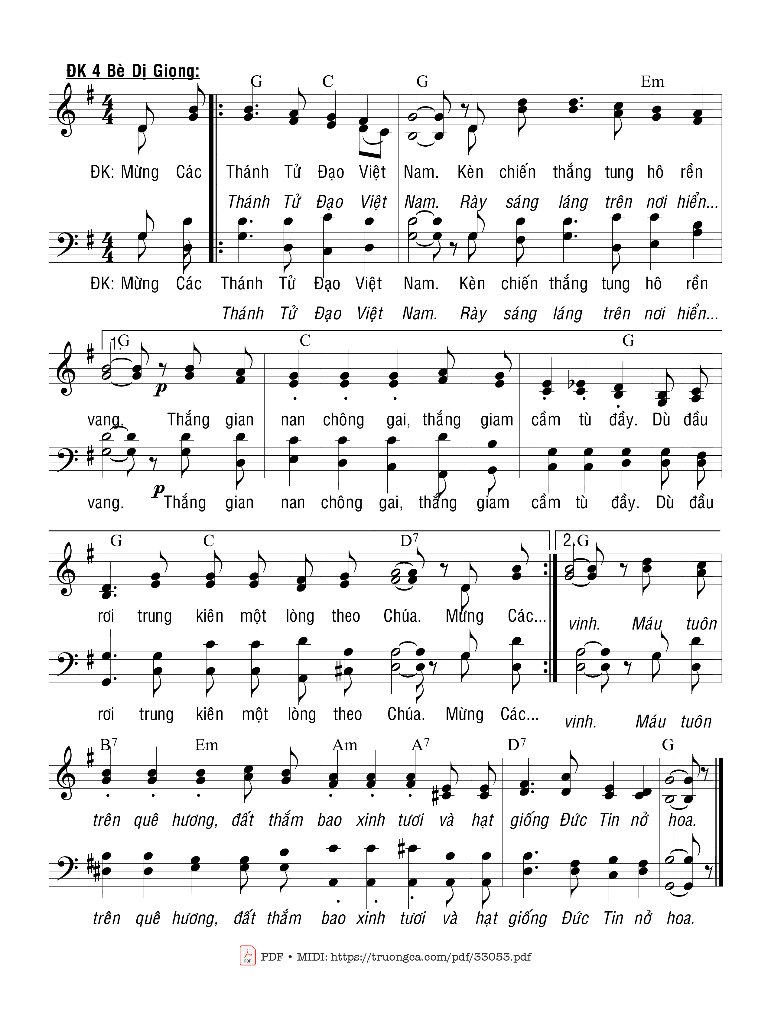 Page 2 of Sheet music PDF Mừng Các Thánh Tử Đạo - Viễn Xứ