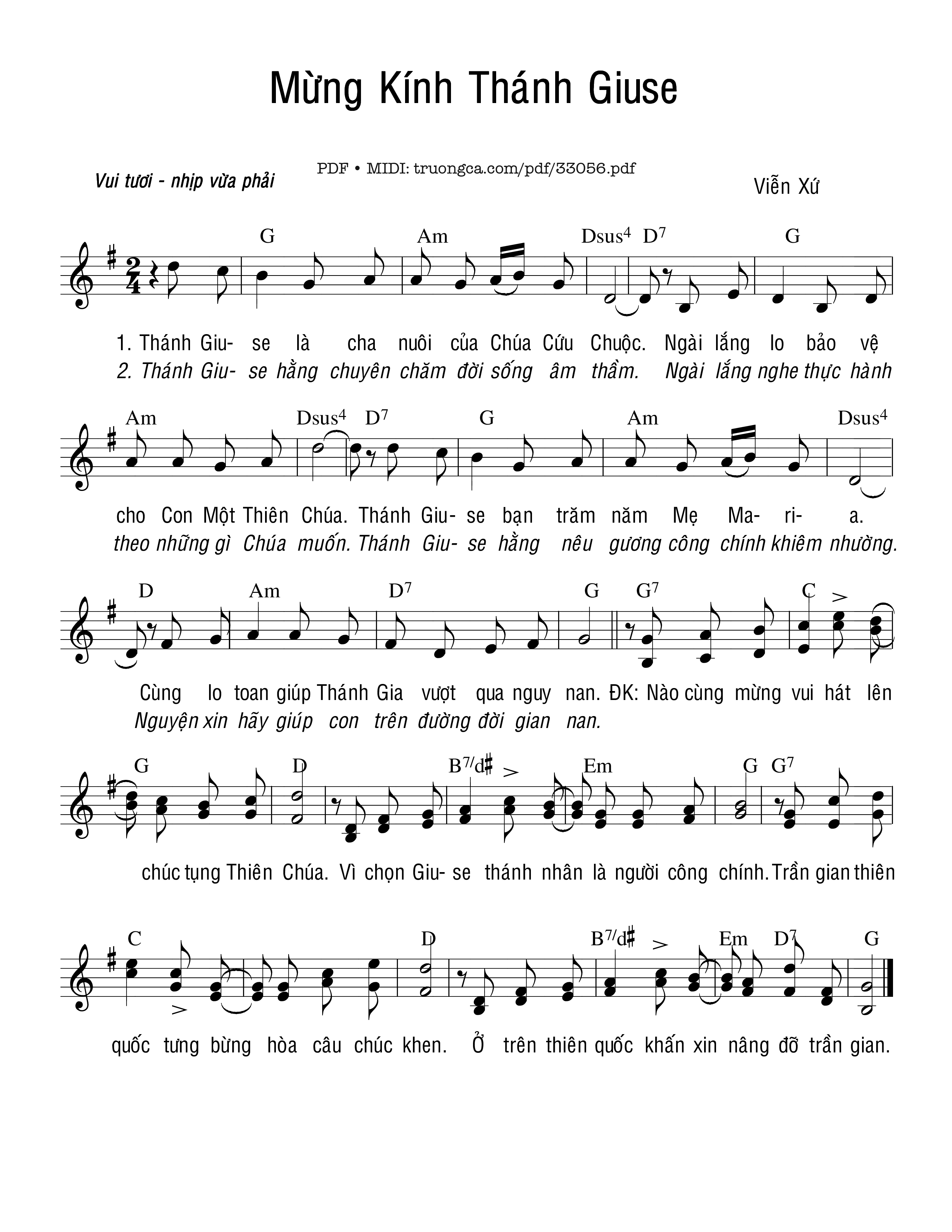 Sheet PDF of Mừng Kính Thánh Giuse
