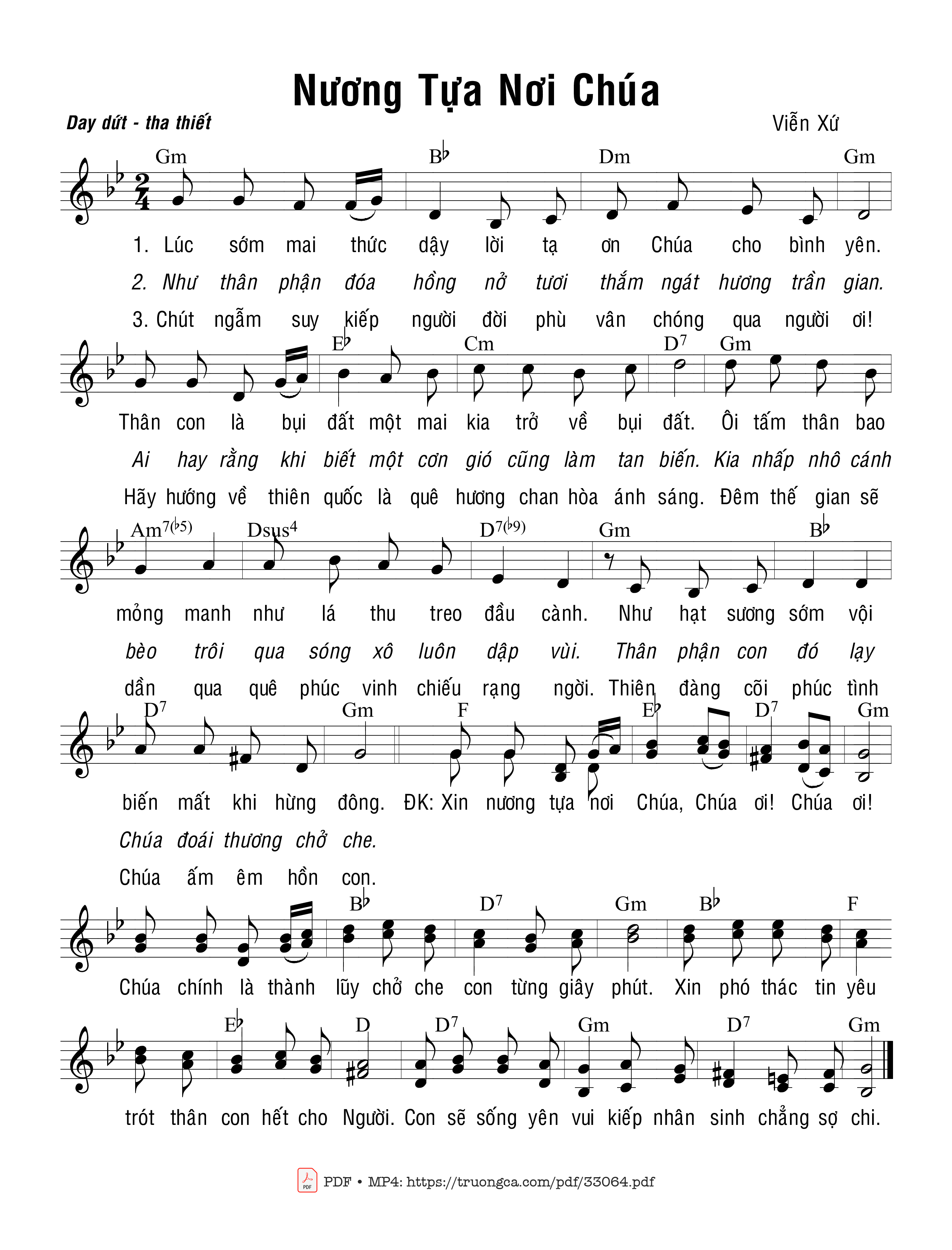 Sheet PDF of Nương Tựa Nơi Chúa