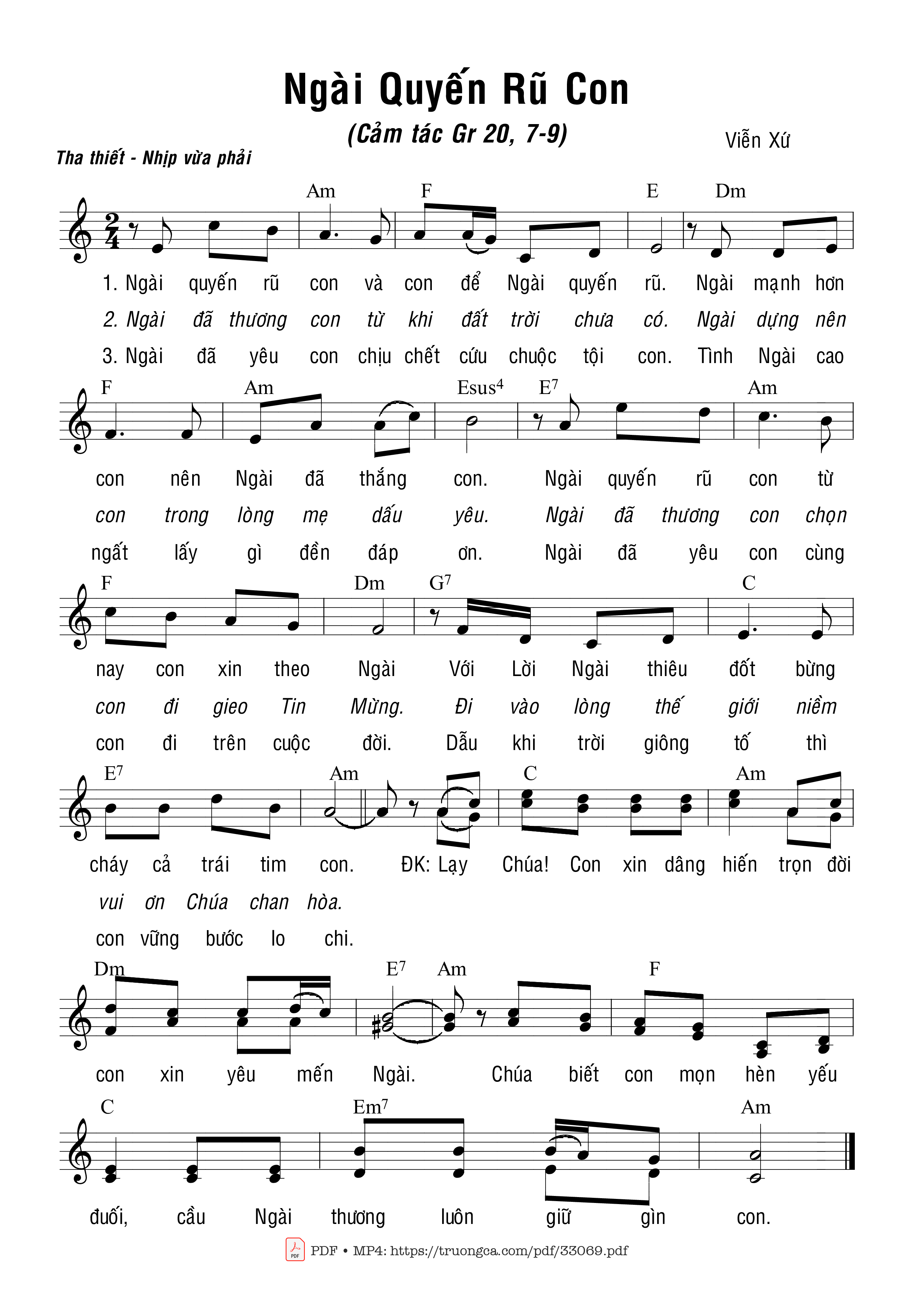 Sheet PDF of Ngài Quyến Rũ Con