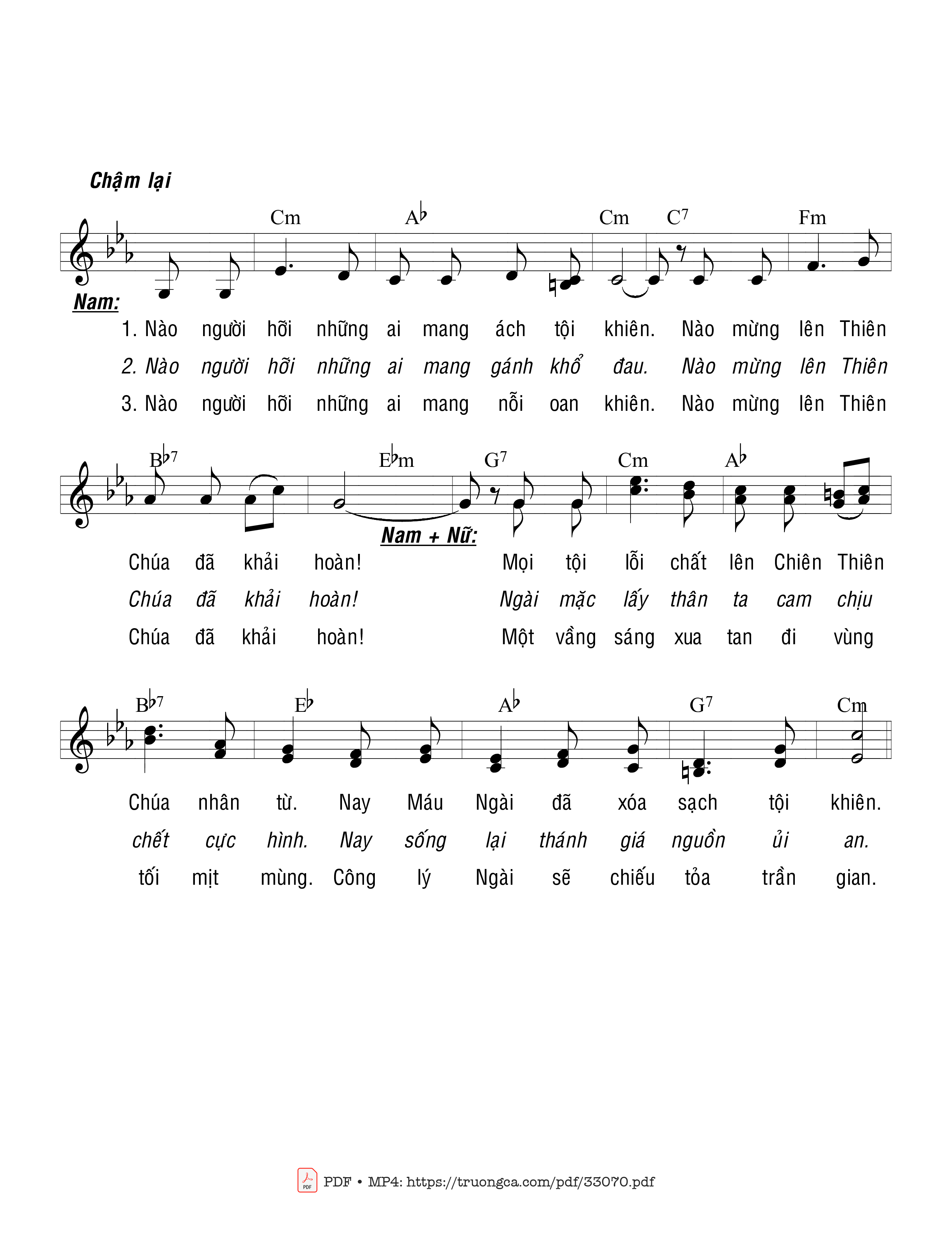 Page 2 of Sheet music PDF Ngài Toàn Thắng - Viễn Xứ