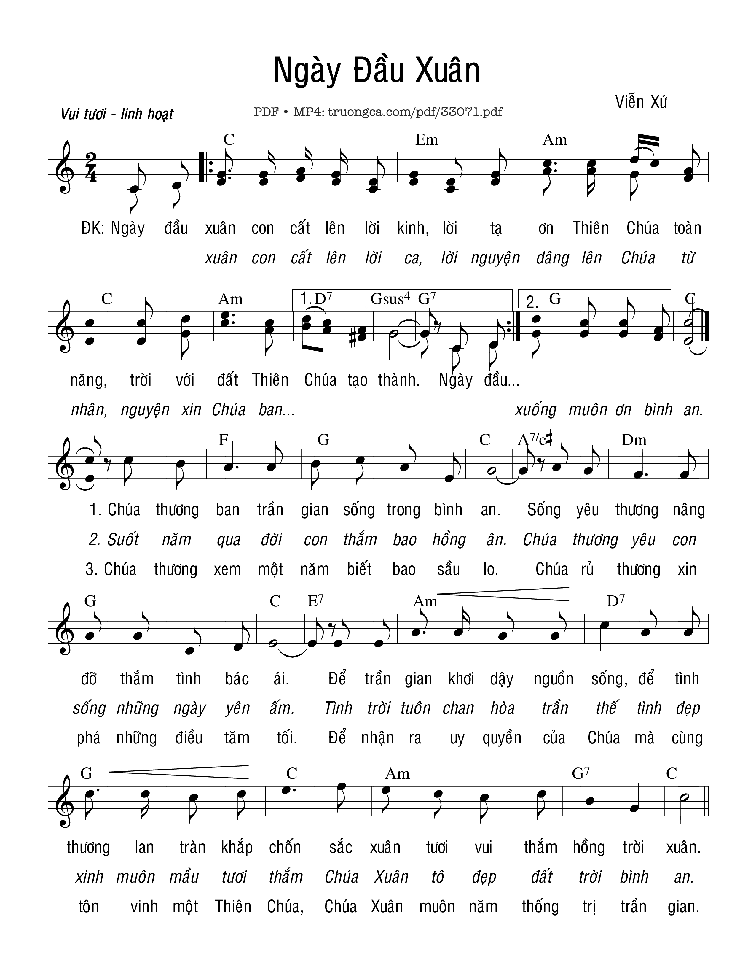 Sheet PDF of Ngày Đầu Xuân