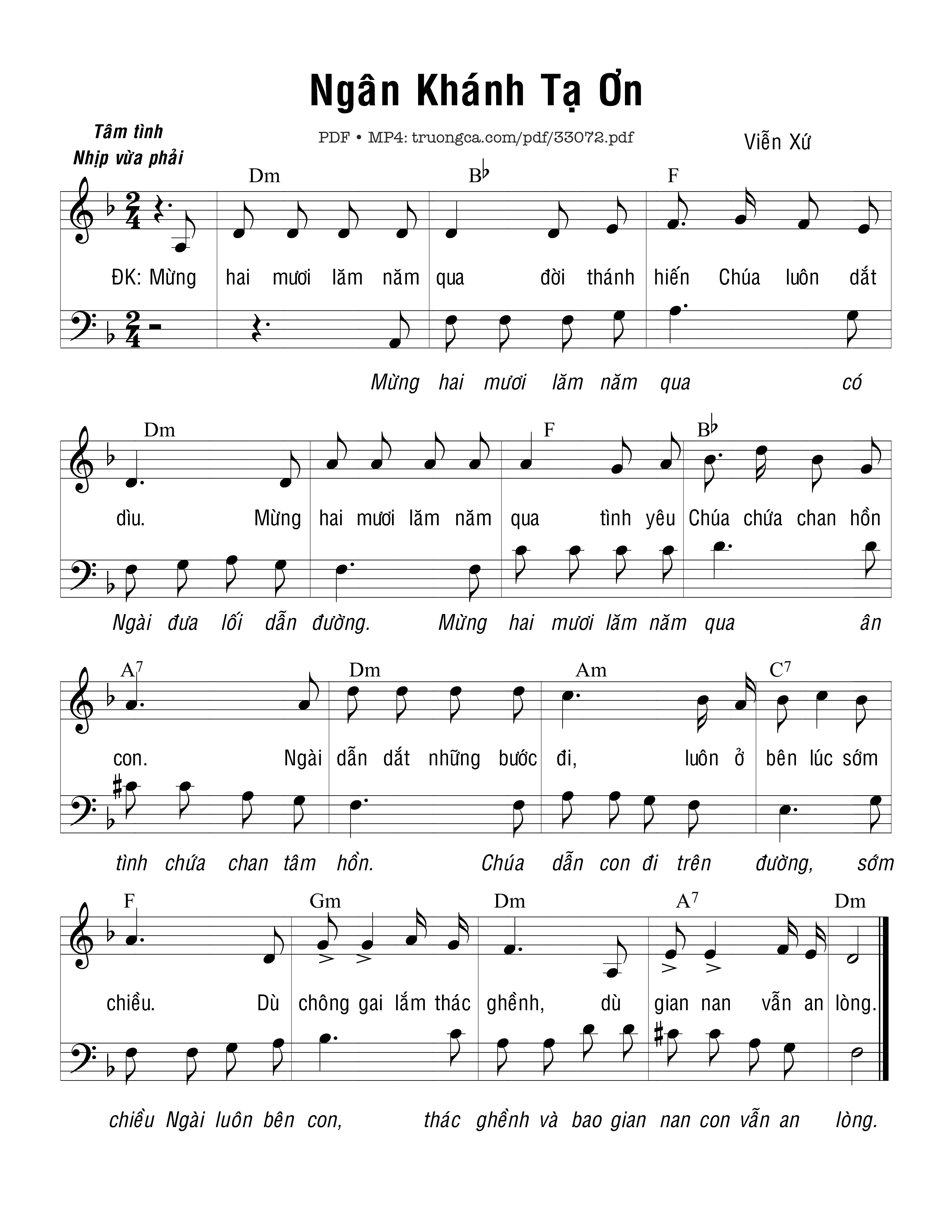 Sheet PDF of Ngân Khánh Tạ Ơn