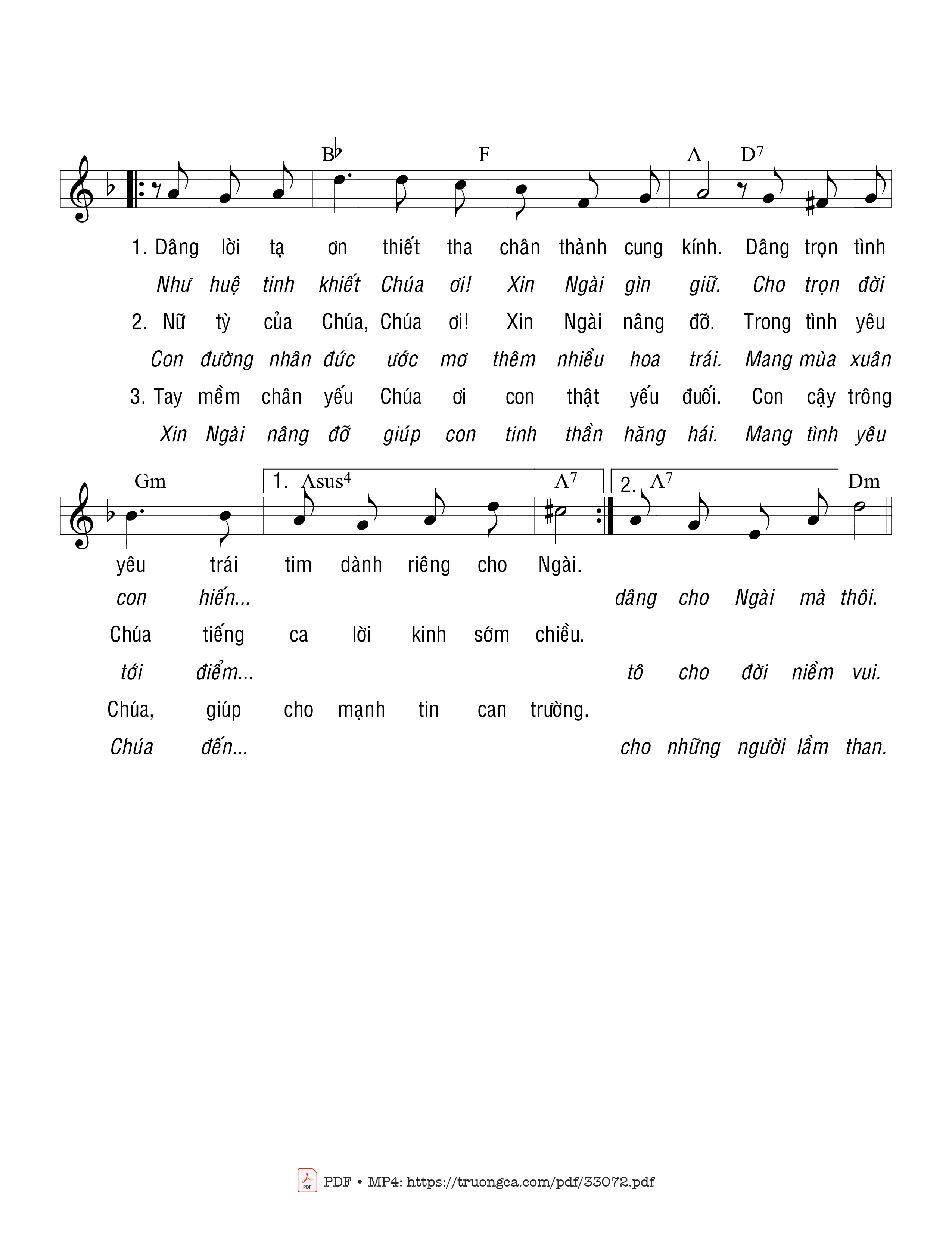 Page 2 of Sheet music PDF Ngân Khánh Tạ Ơn - Viễn Xứ