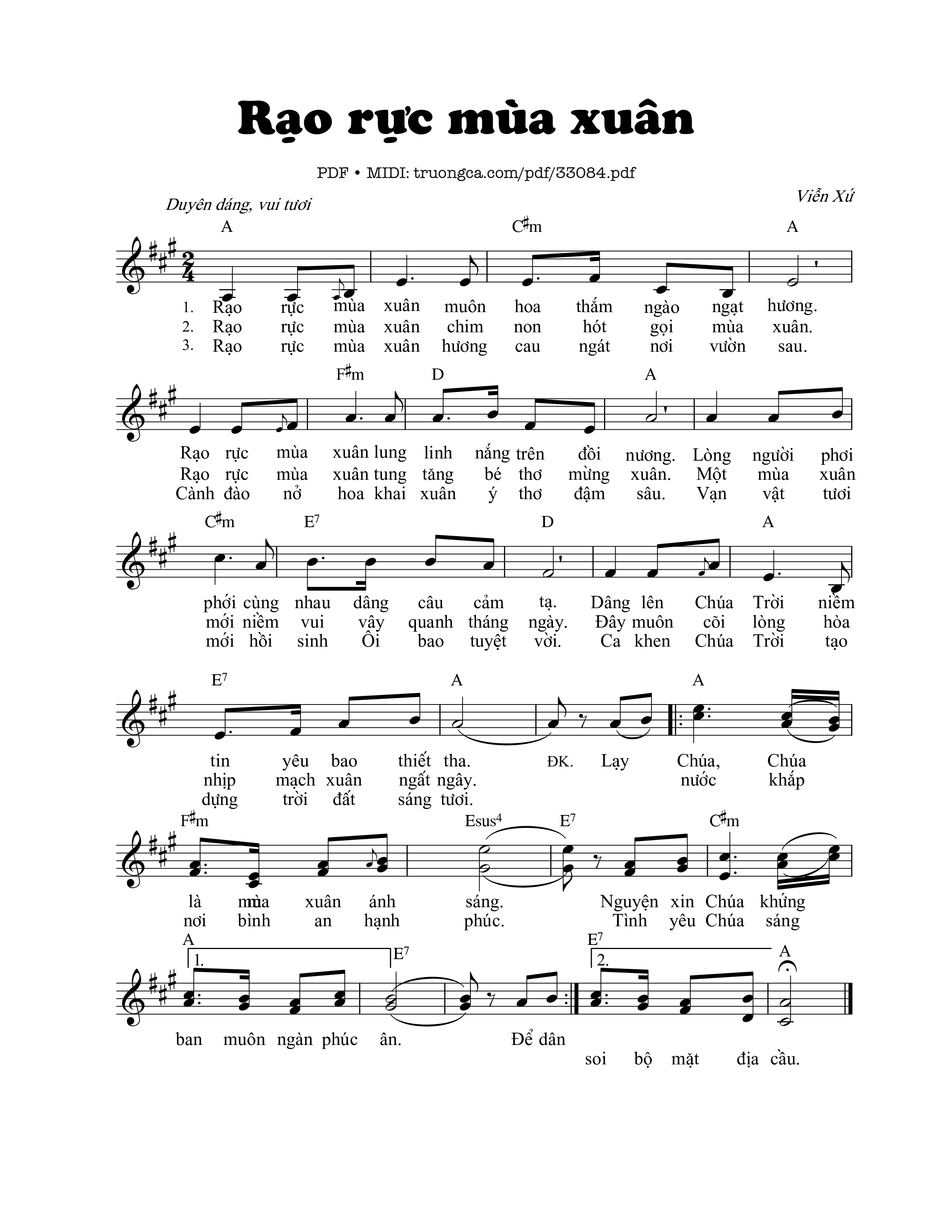 Sheet PDF of Rạo Rực Mùa Xuân