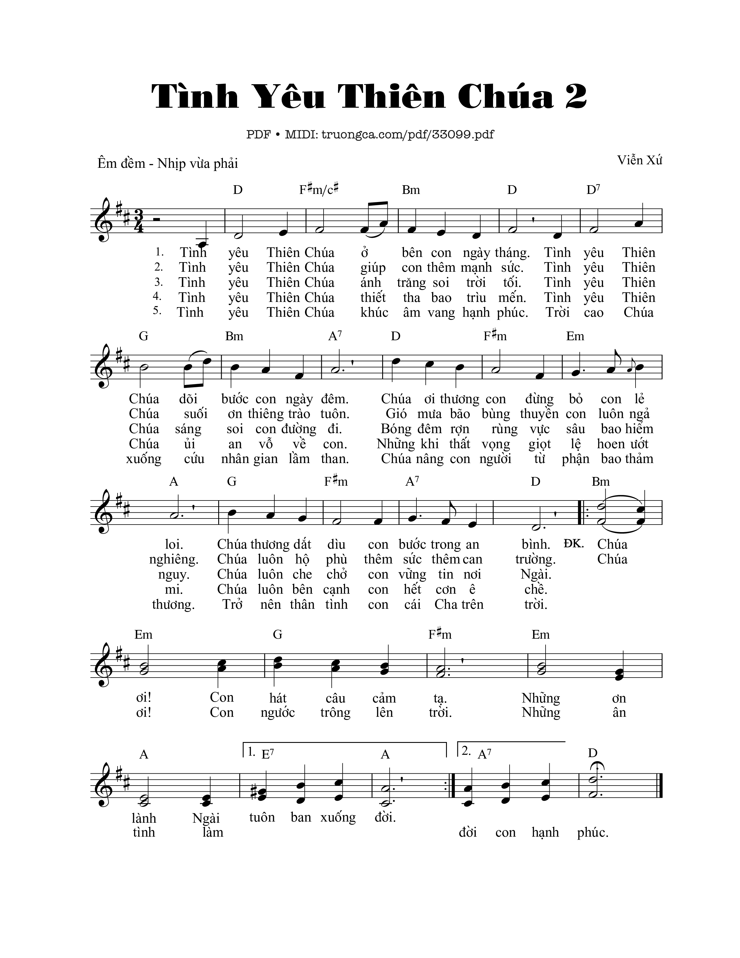 Sheet PDF of Tình Yêu Thiên Chúa 2