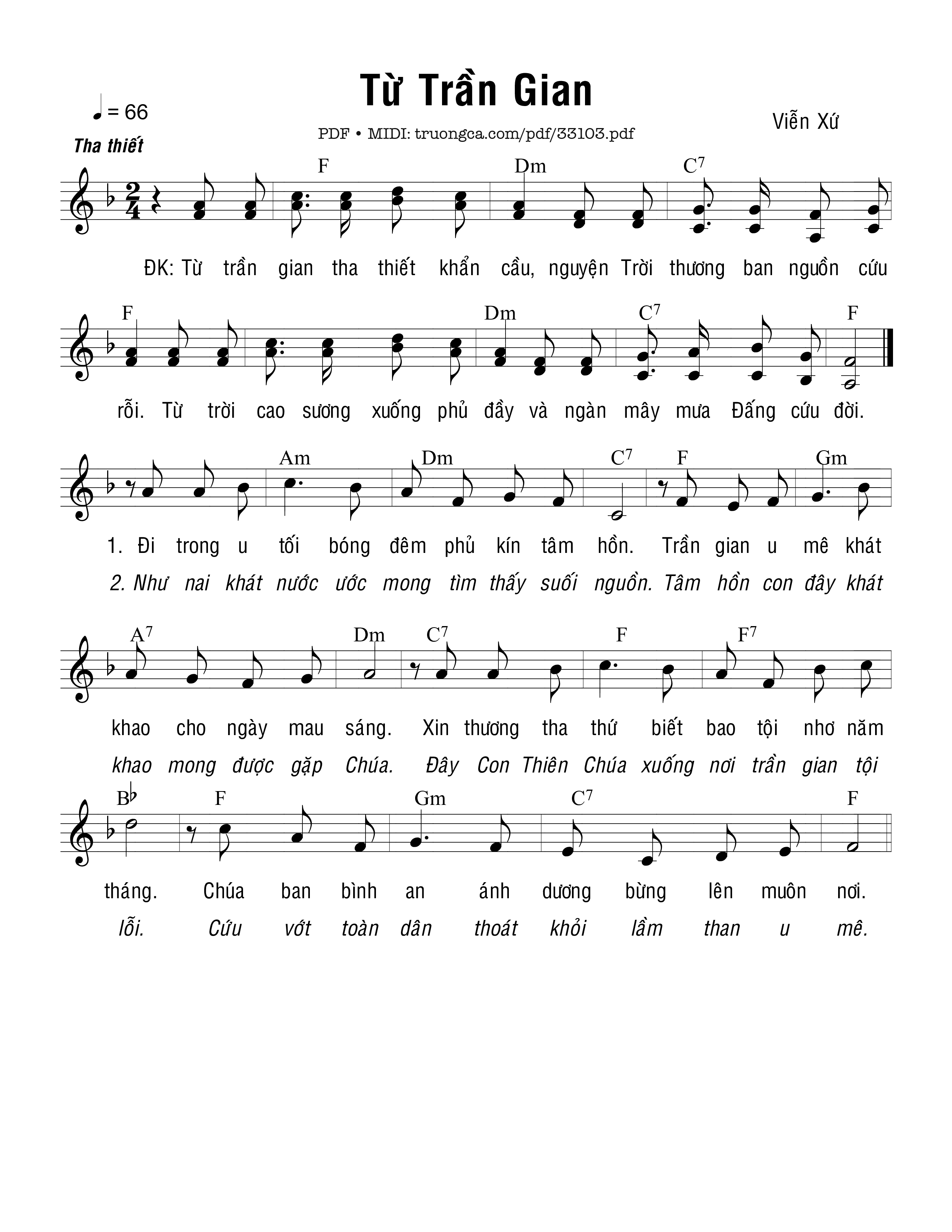 Sheet PDF of Từ Trần Gian