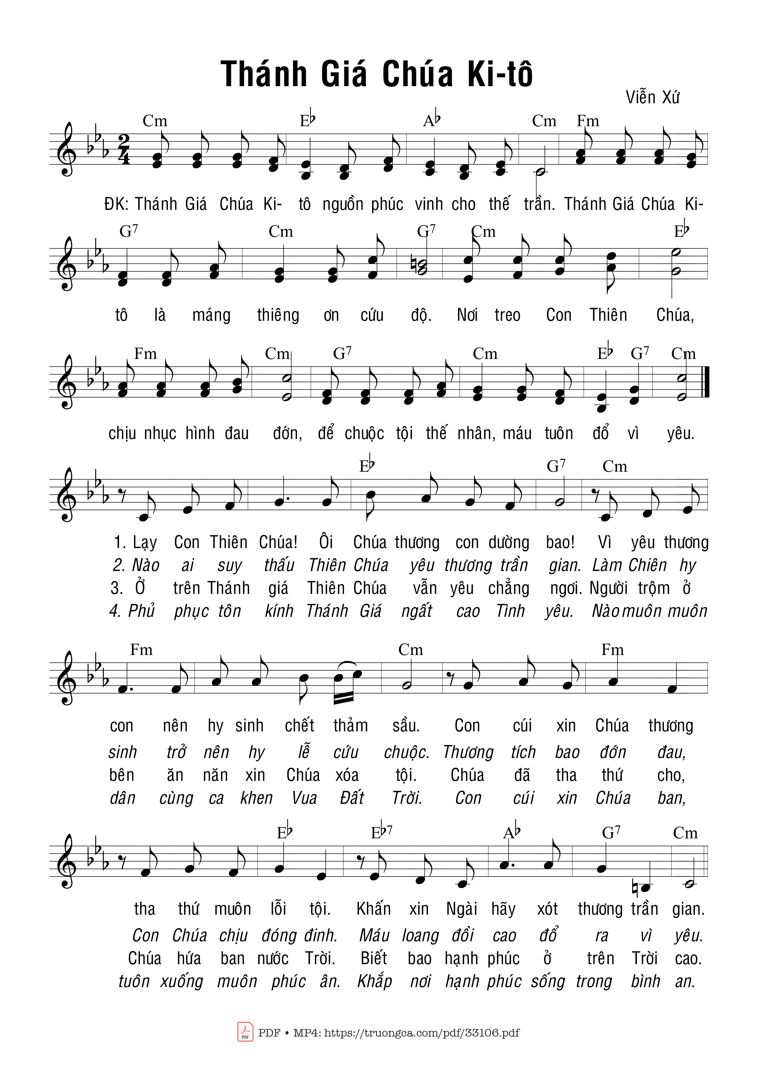 Sheet PDF of Thánh Giá Chúa Kitô