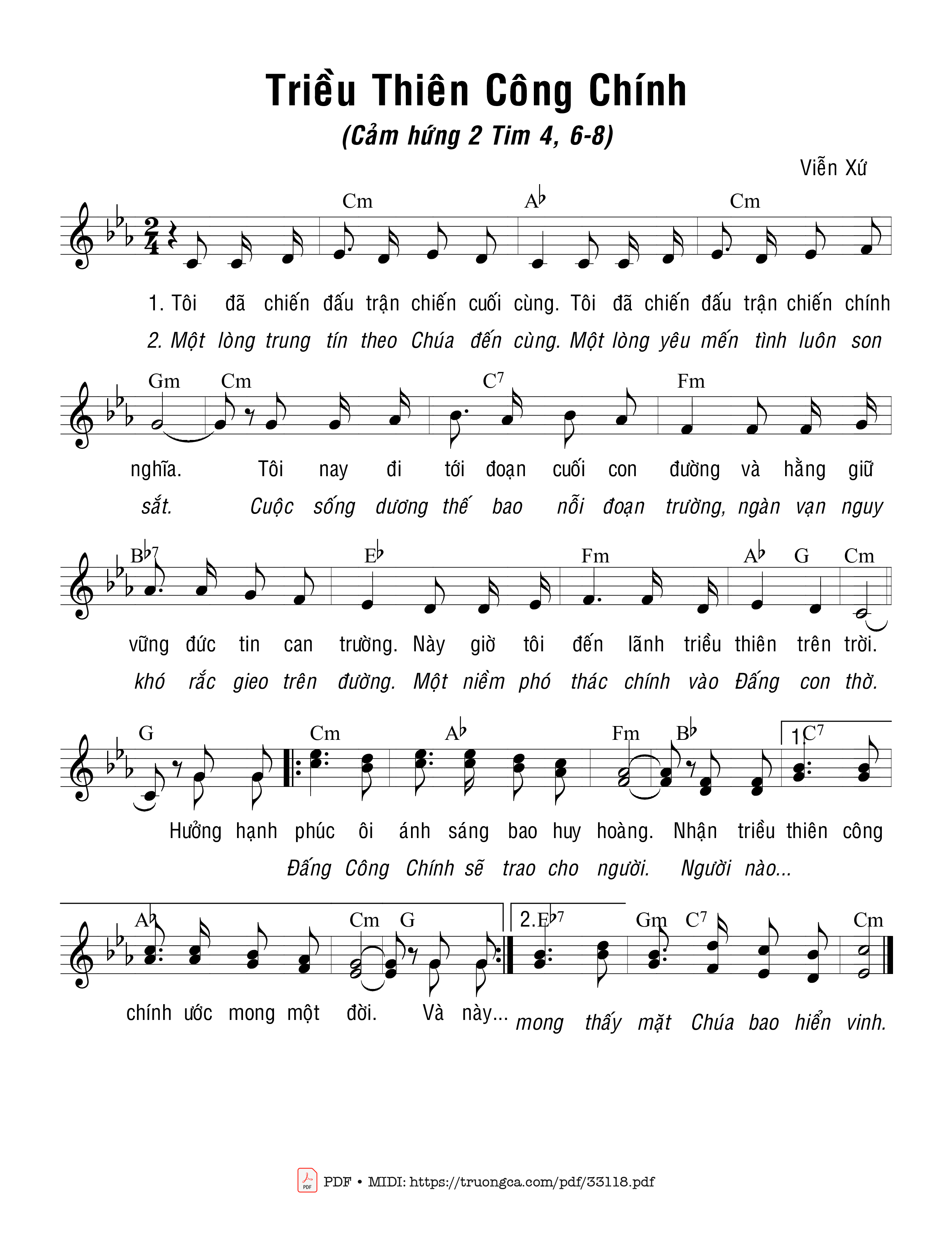 Sheet PDF of Triều Thiên Công Chính