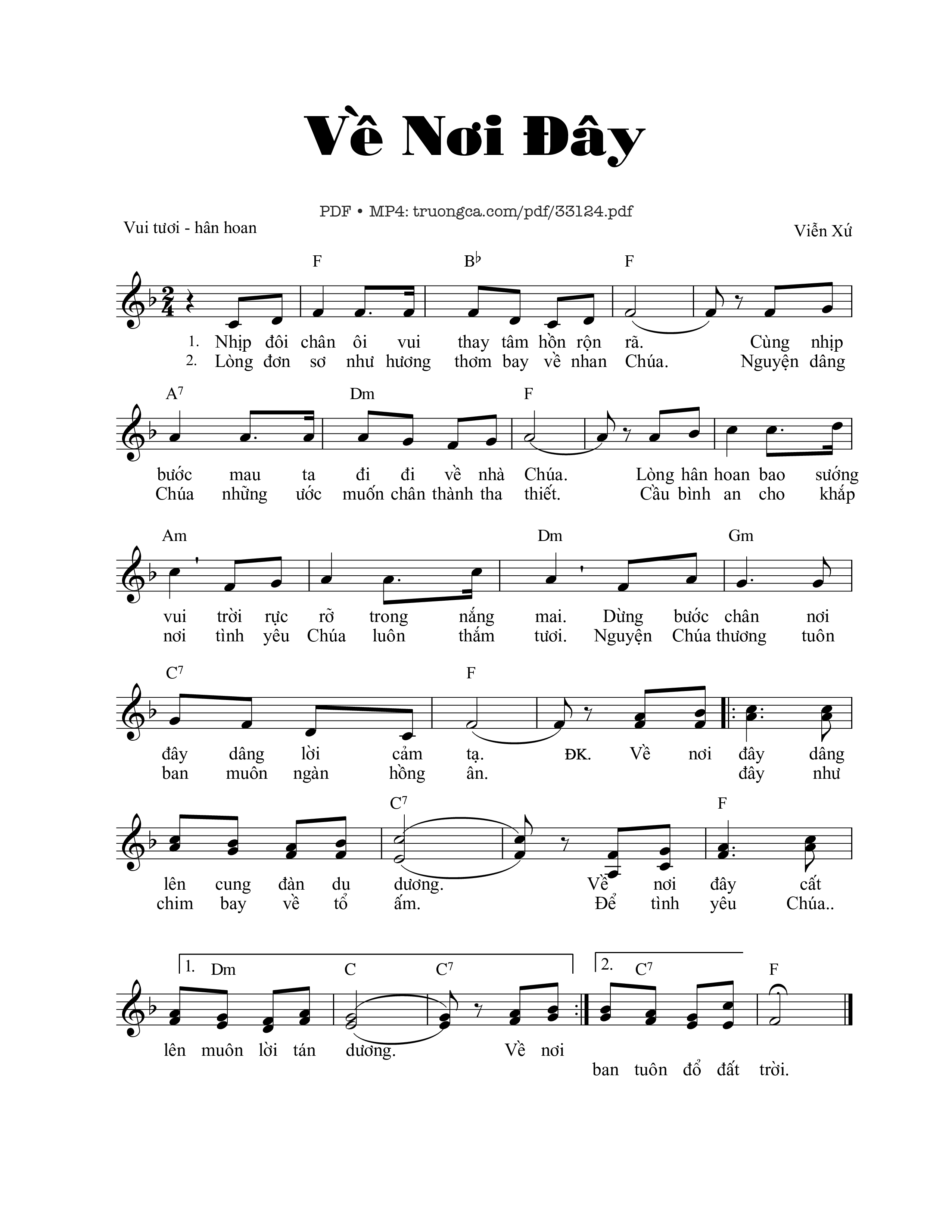 Page 1 of Sheet music PDF Về Nơi Đây - Viễn Xứ