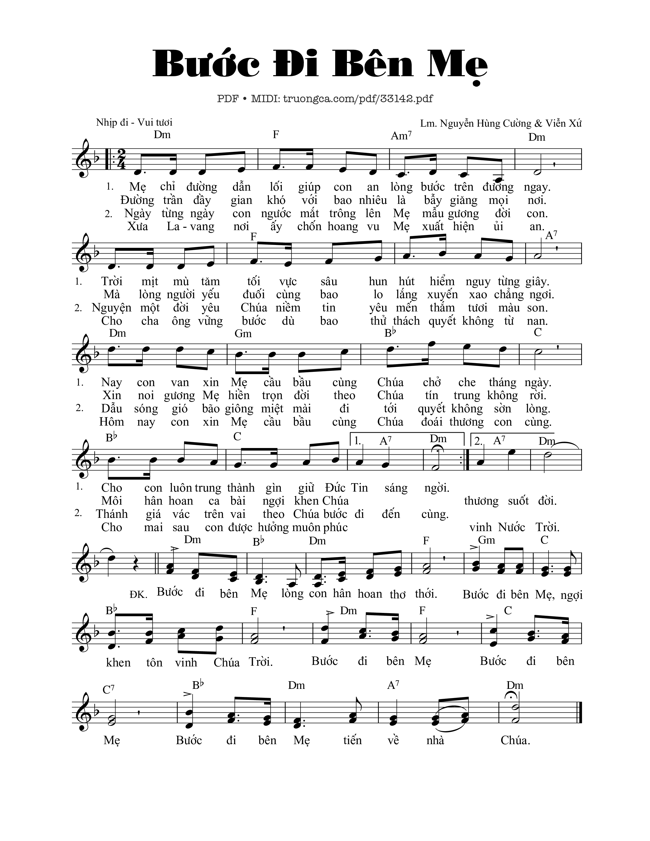 Sheet PDF of Bước Đi Bên Mẹ