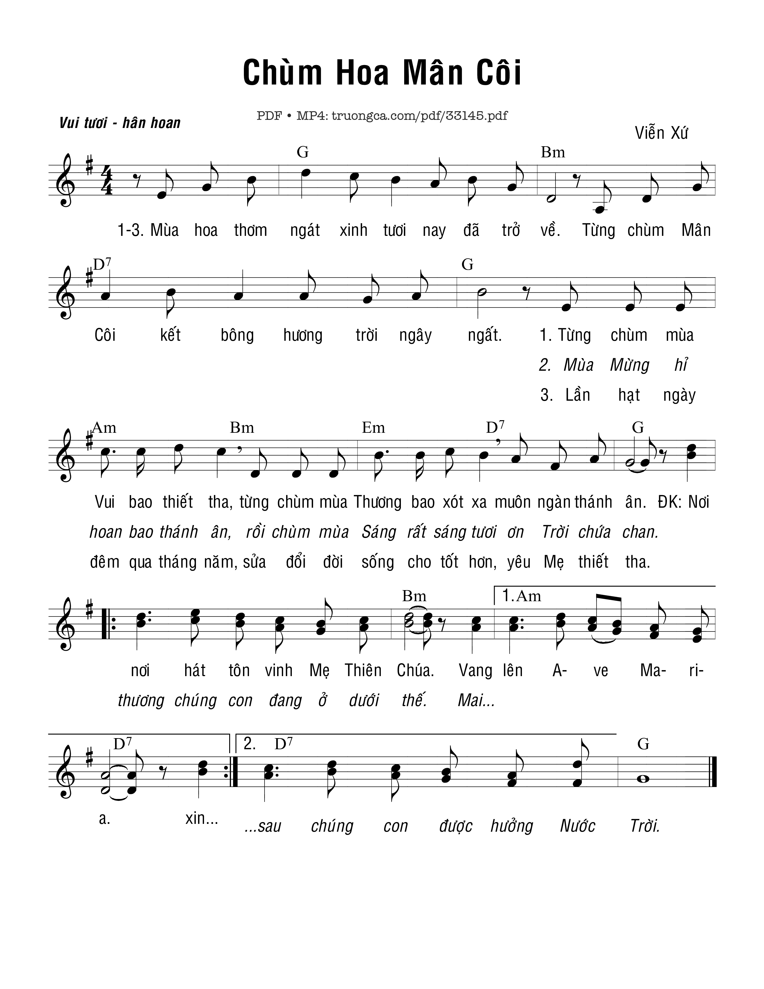 Sheet PDF of Chùm Hoa Mân Côi