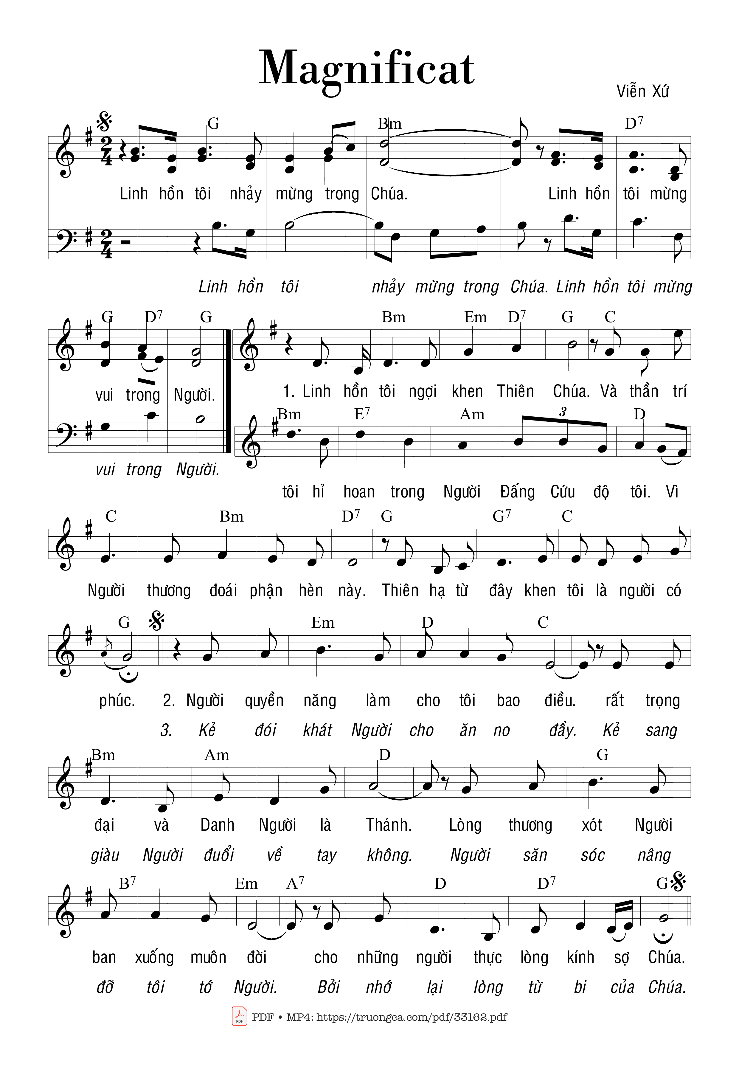 Page 1 of Sheet music PDF Magnificat - Viễn Xứ