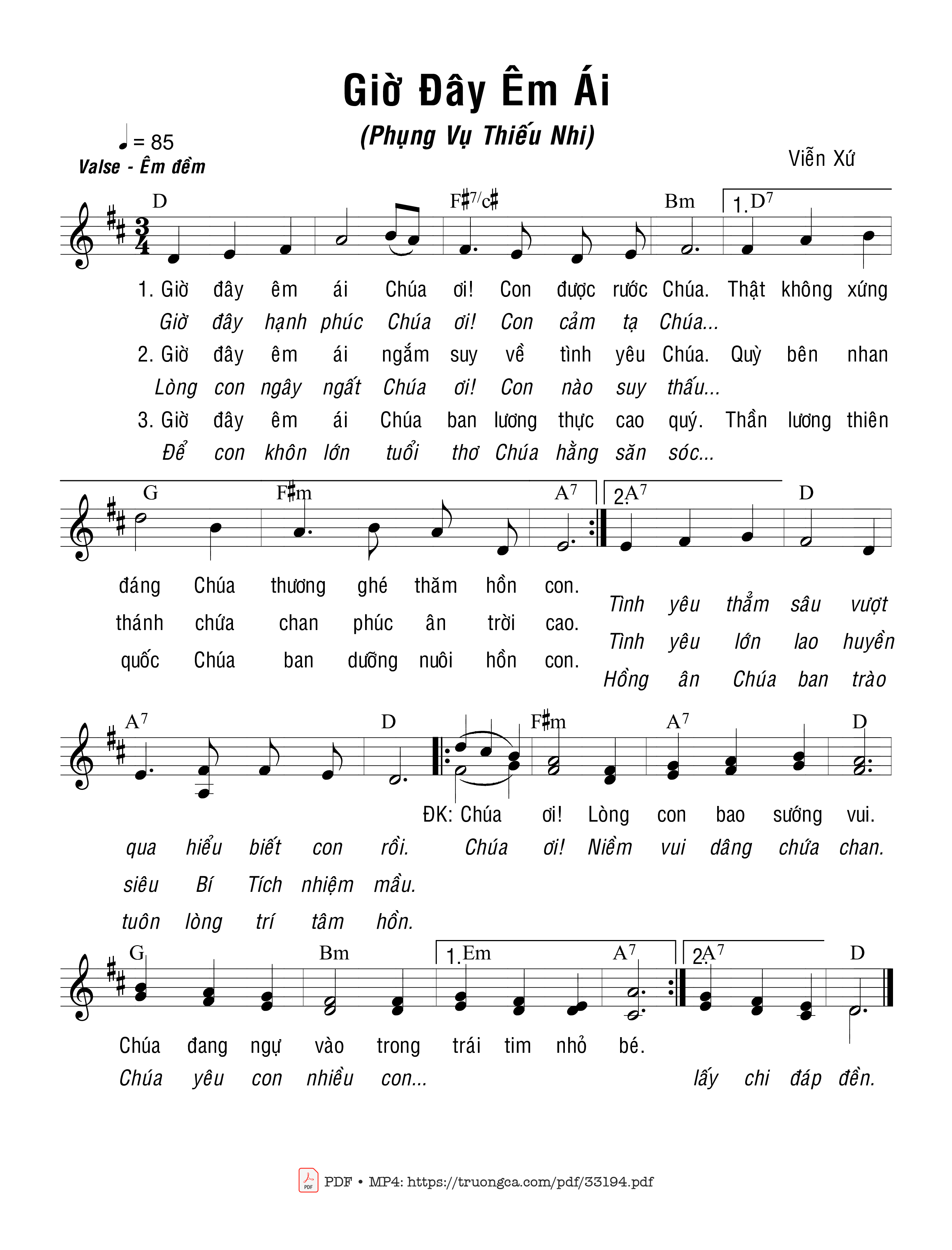 Sheet PDF of Giờ Đây Êm Ái