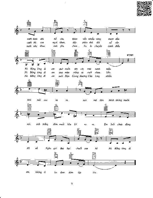 Page 2 of Sheet music PDF Bằng lòng đi em - Giao Tiên
