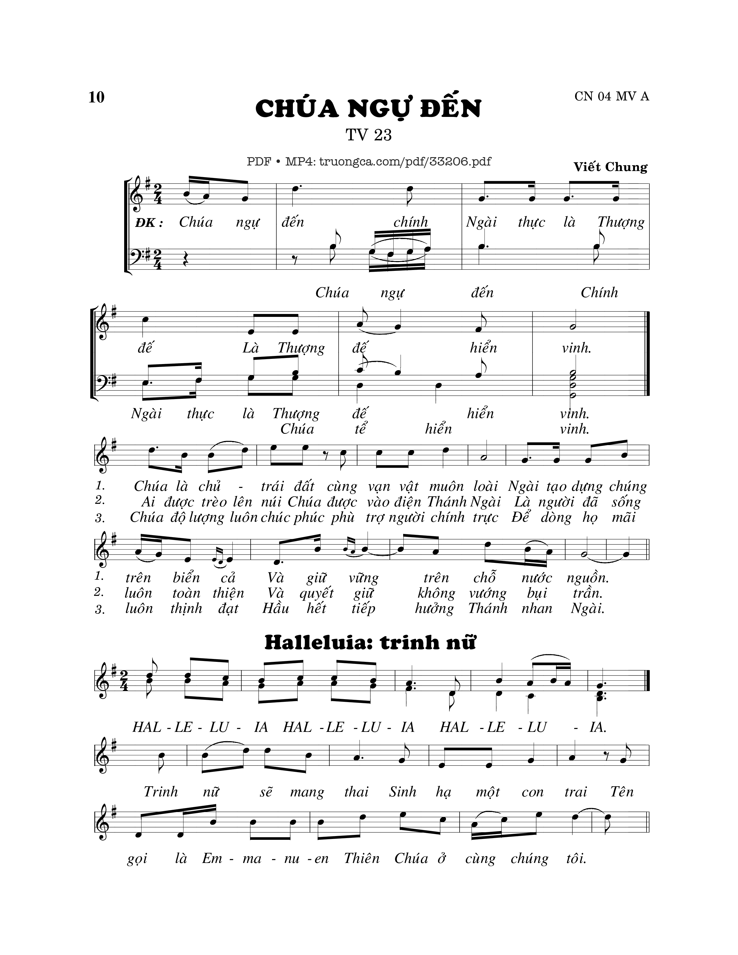 Sheet PDF of Thánh Vịnh 23, Chúa Ngự Đến