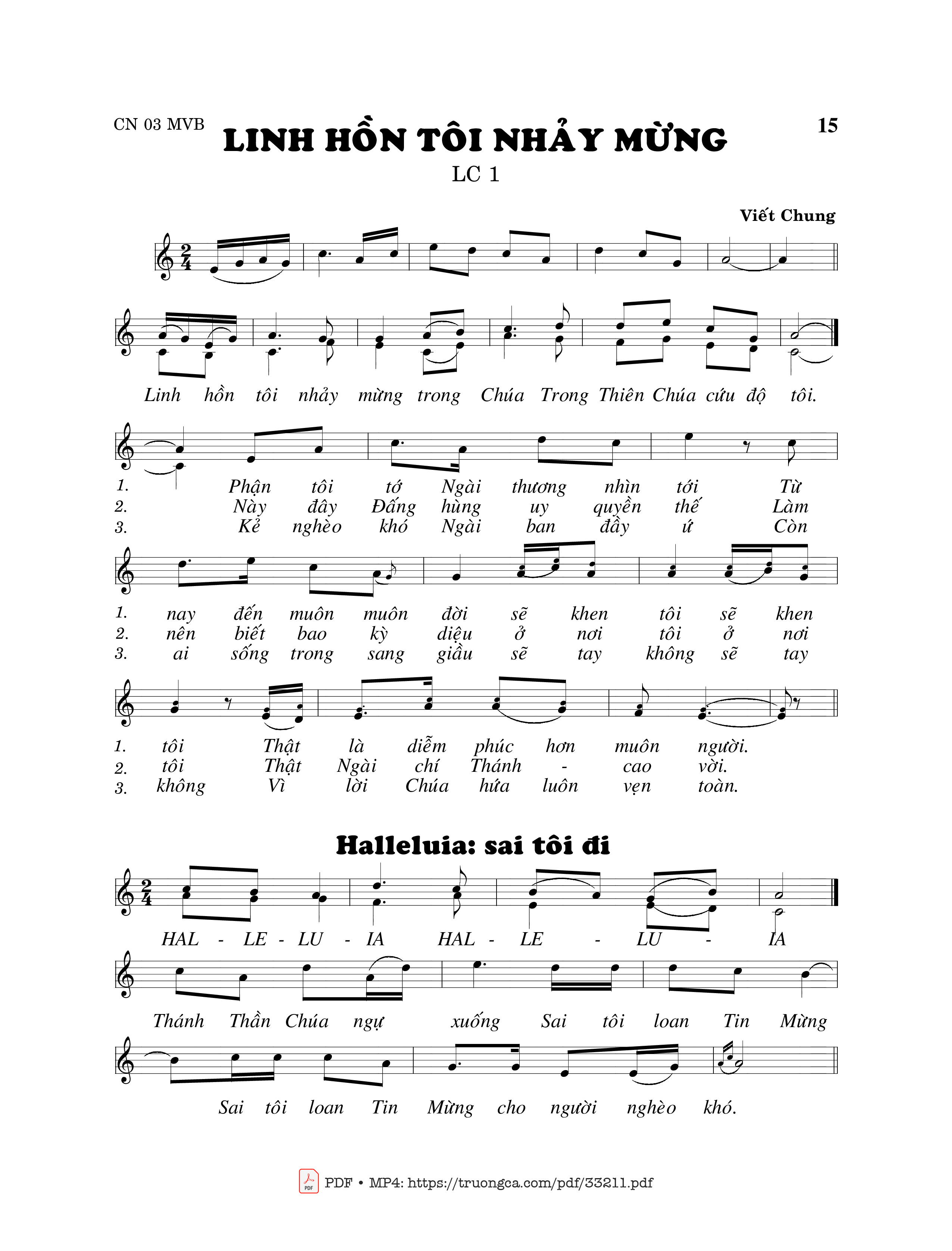 Sheet PDF of Linh Hồn Tôi Nhảy Mừng