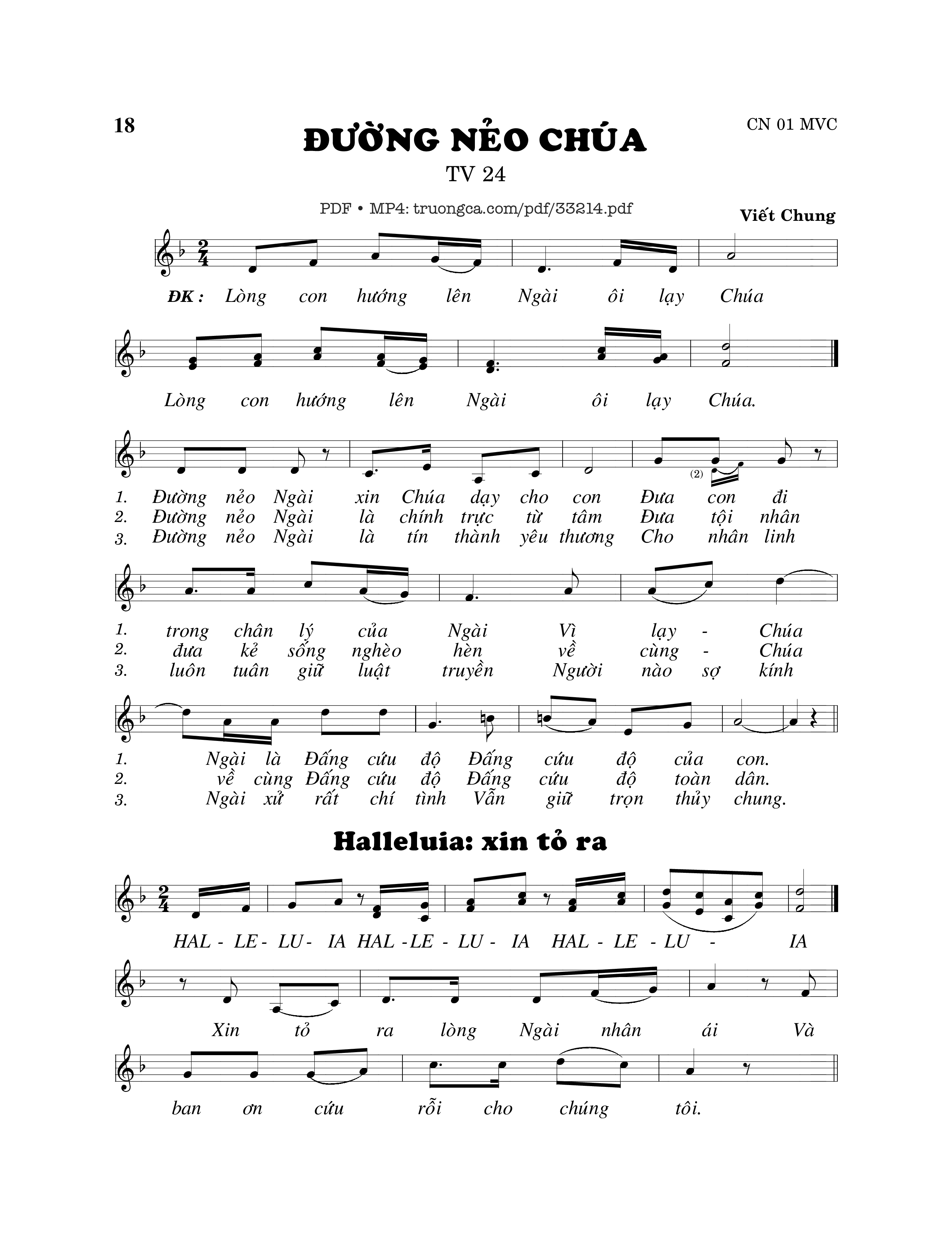 Sheet PDF of Thánh Vịnh 24, Đường Nẻo Chúa -1