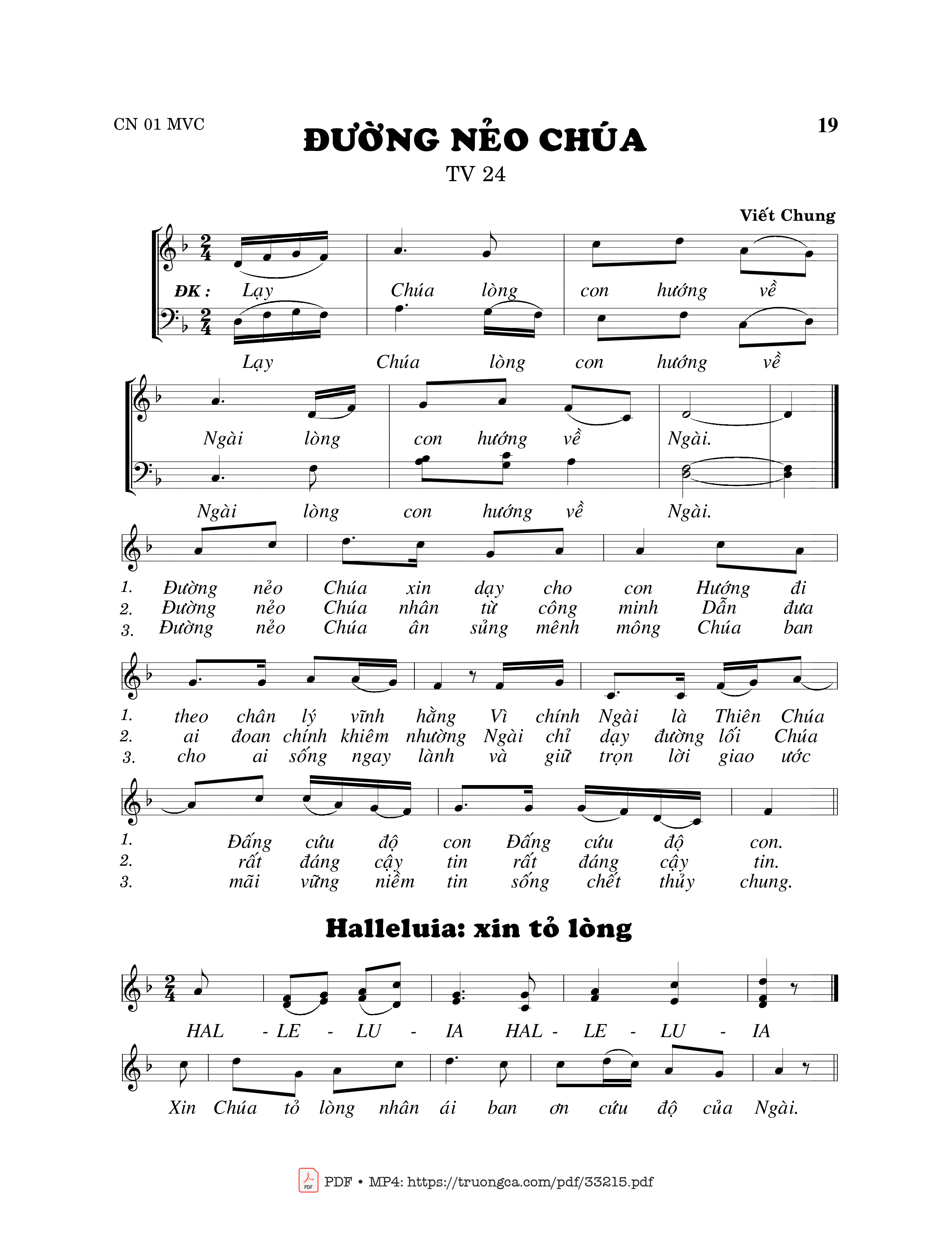 Sheet PDF of Thánh Vịnh 24, Đường Nẻo Chúa -2