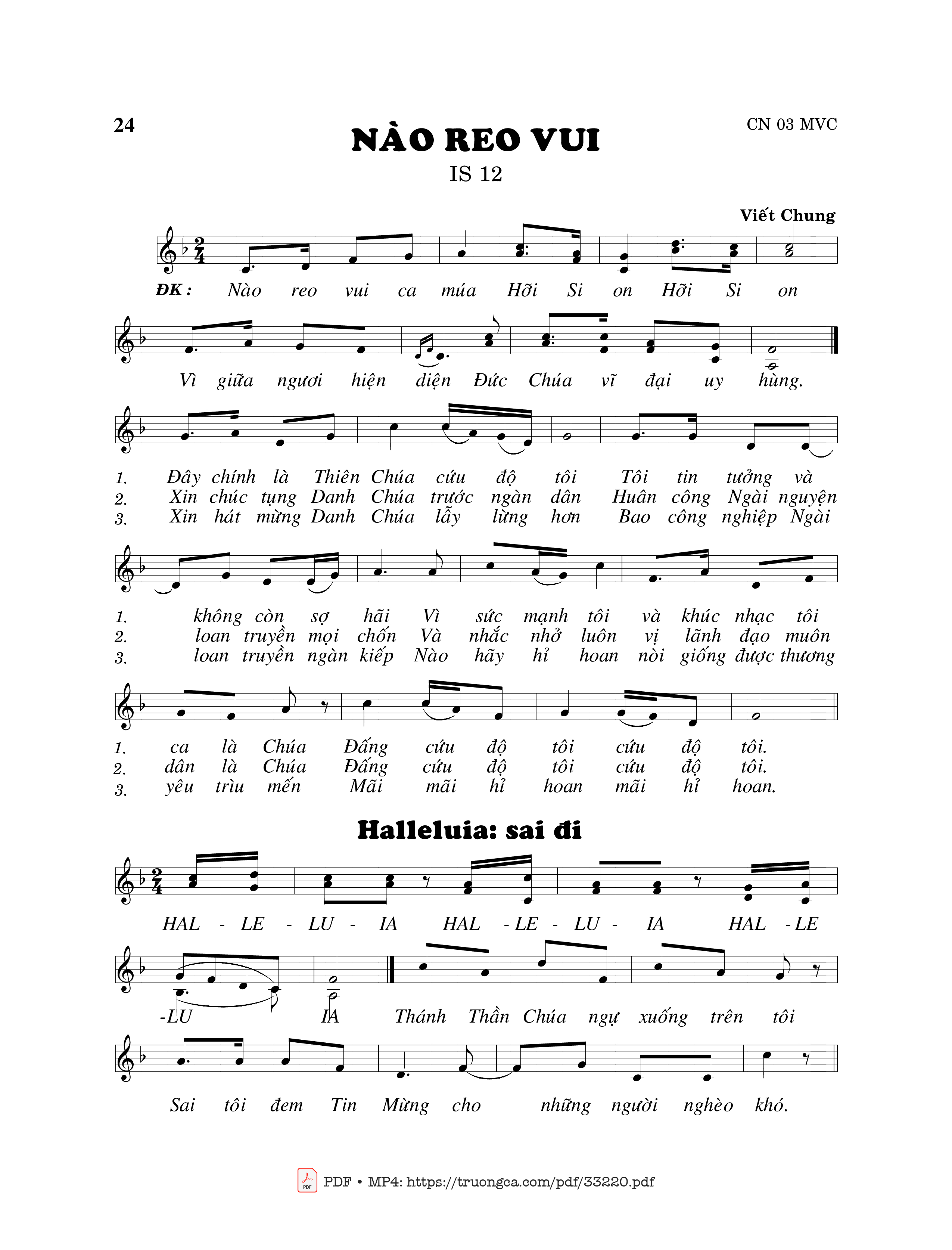 Sheet PDF of Nào Reo Vui - Viết Chung