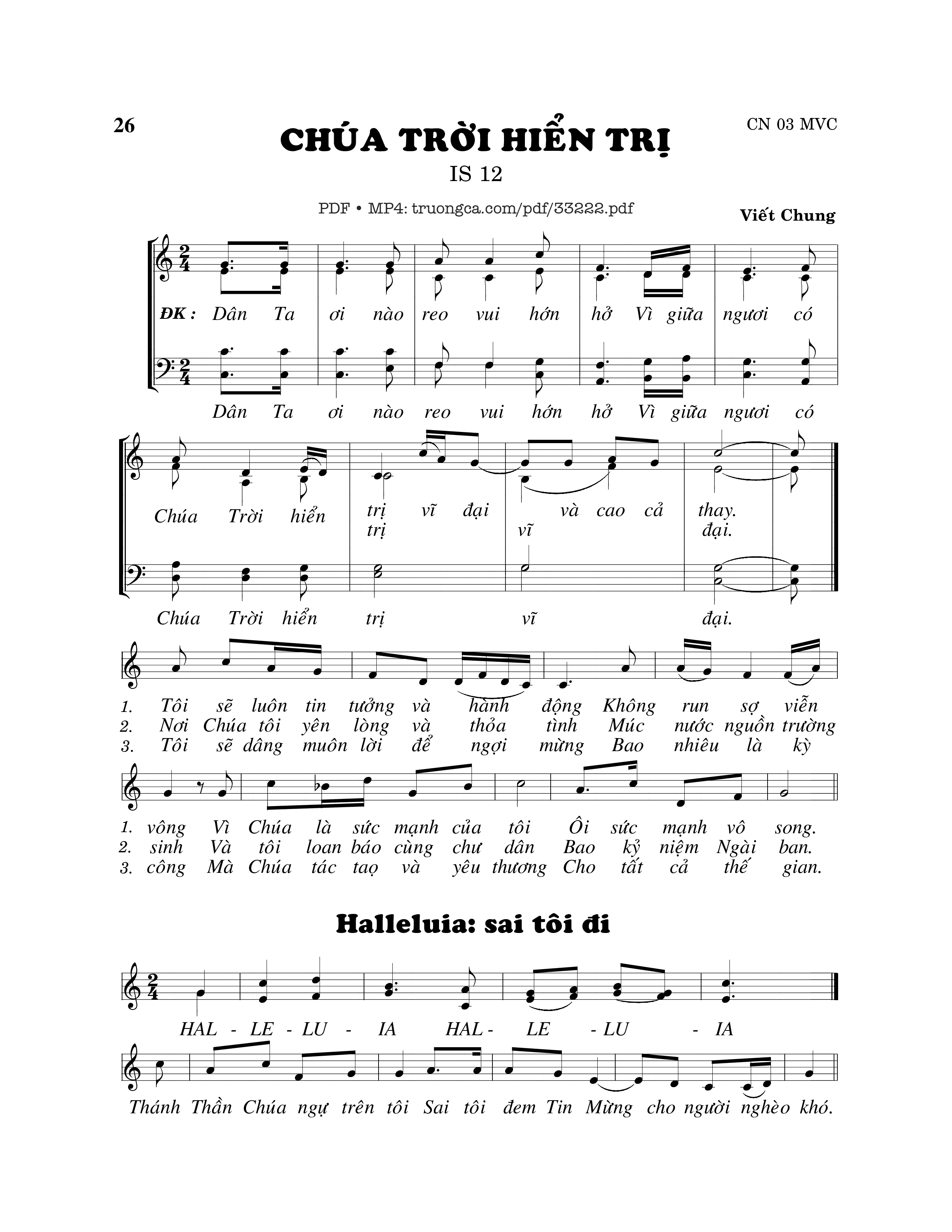 Sheet PDF of Chúa Trời Hiển Trị