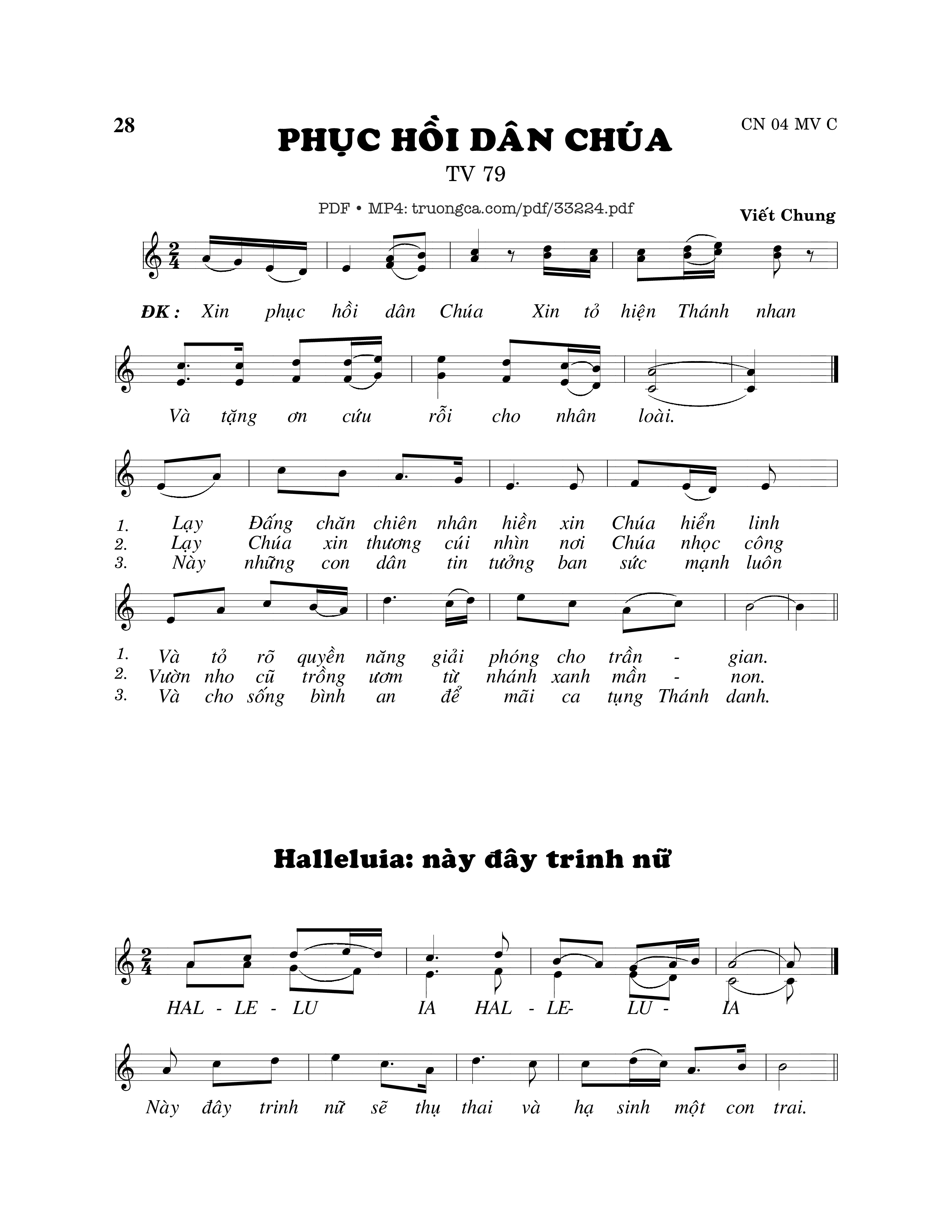 Sheet PDF of Thánh Vịnh 79, Phục Hồi Dân Chúa