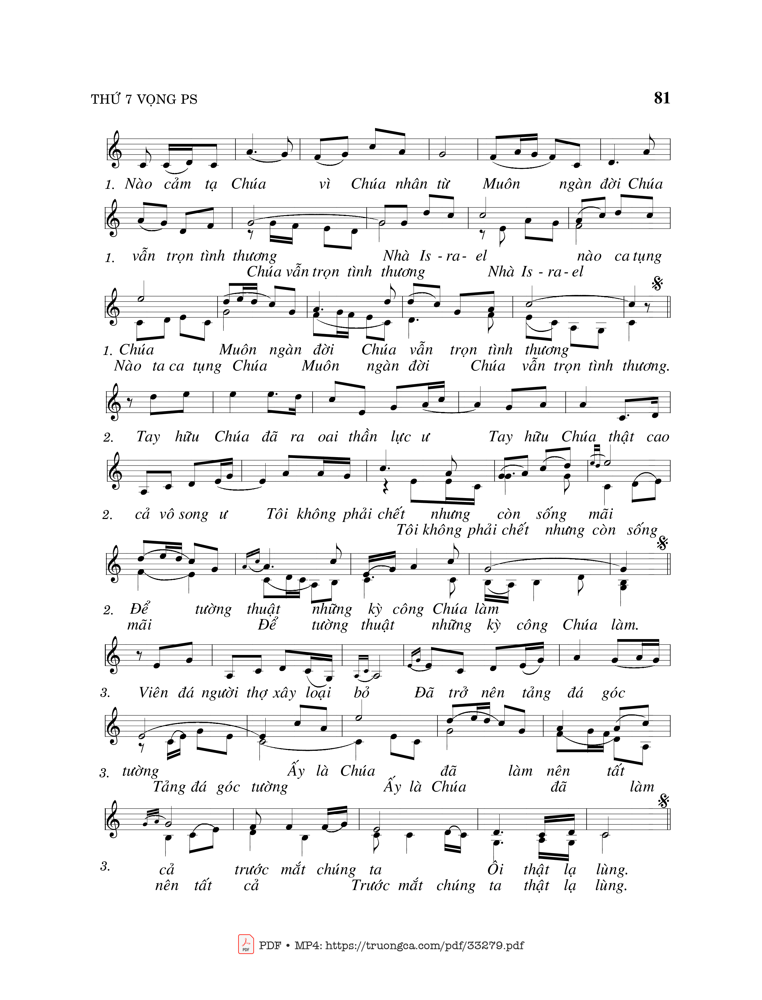 Page 2 of Sheet music PDF Thánh Vịnh 117, Kỳ Công Tay Chúa - Viết Chung