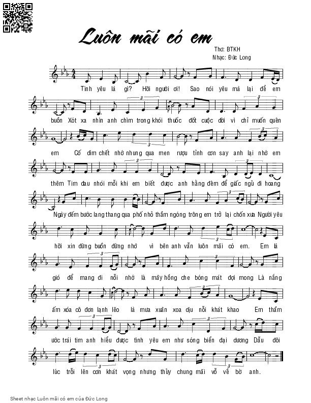 Page 1 of Sheet music PDF Luôn mãi có em - Đức Long