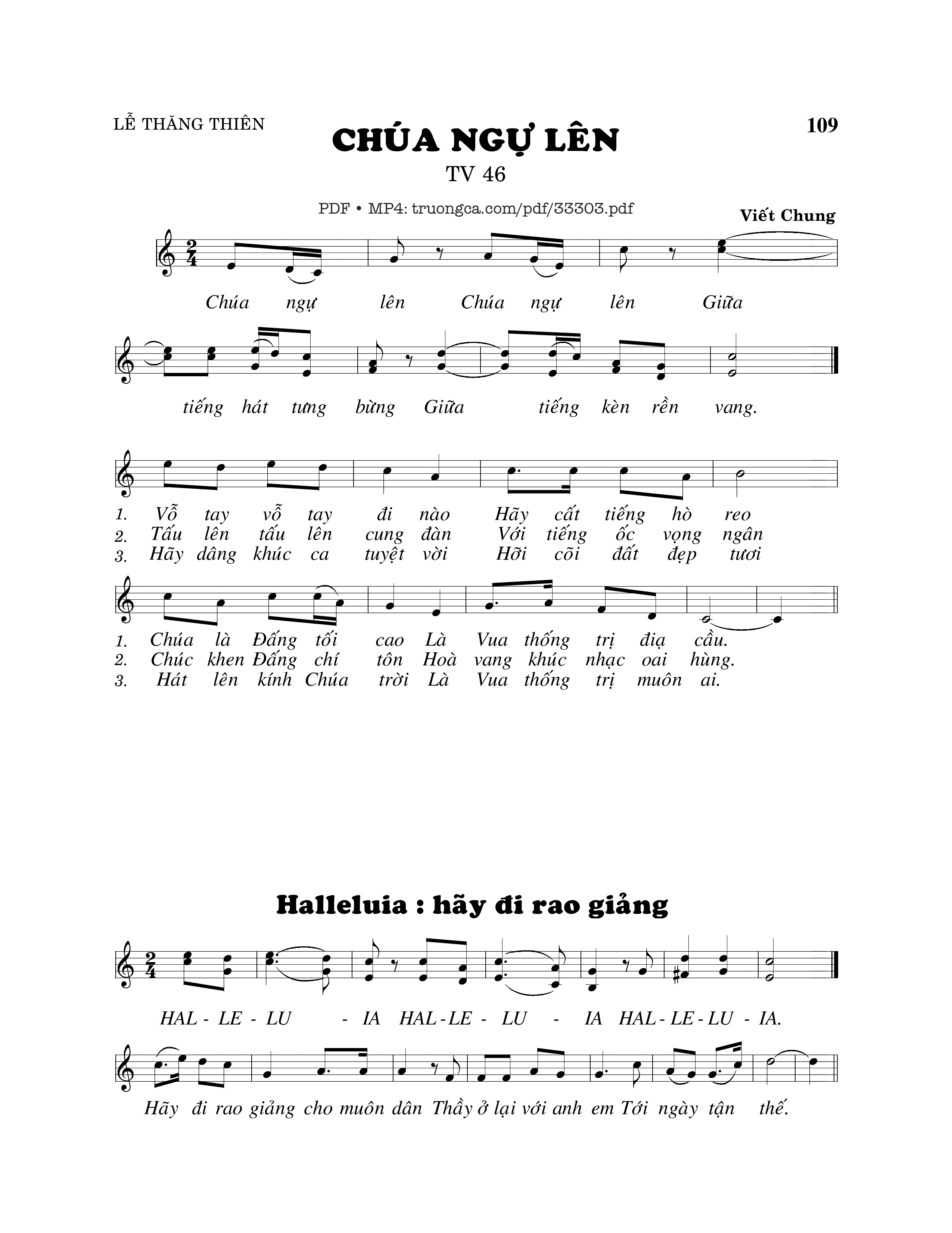 Page 1 of Sheet music PDF Thánh Vịnh 46, Chúa Ngự Lên - Viết Chung