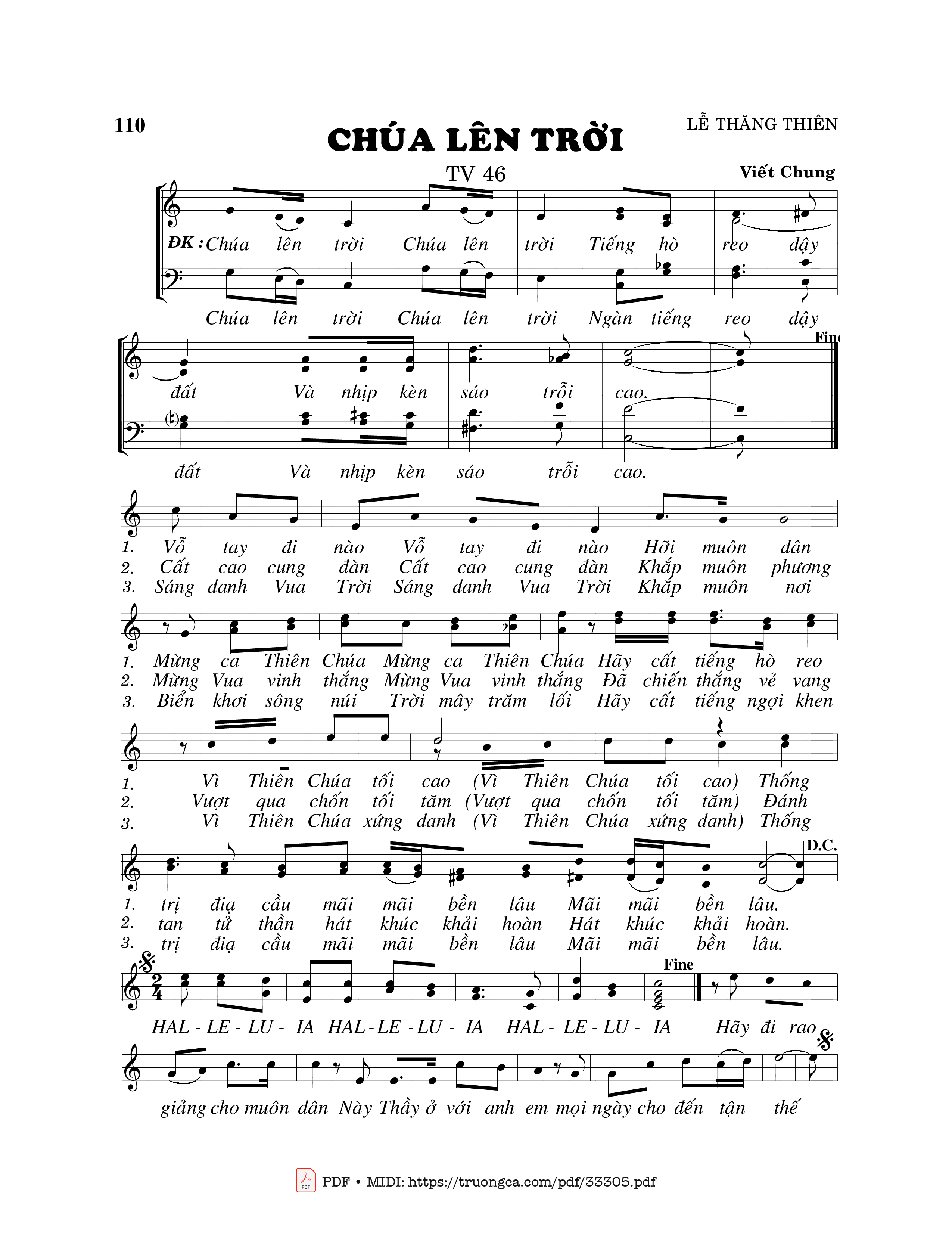 Sheet PDF of Thánh Vịnh 46, Chúa Lên Trời 2