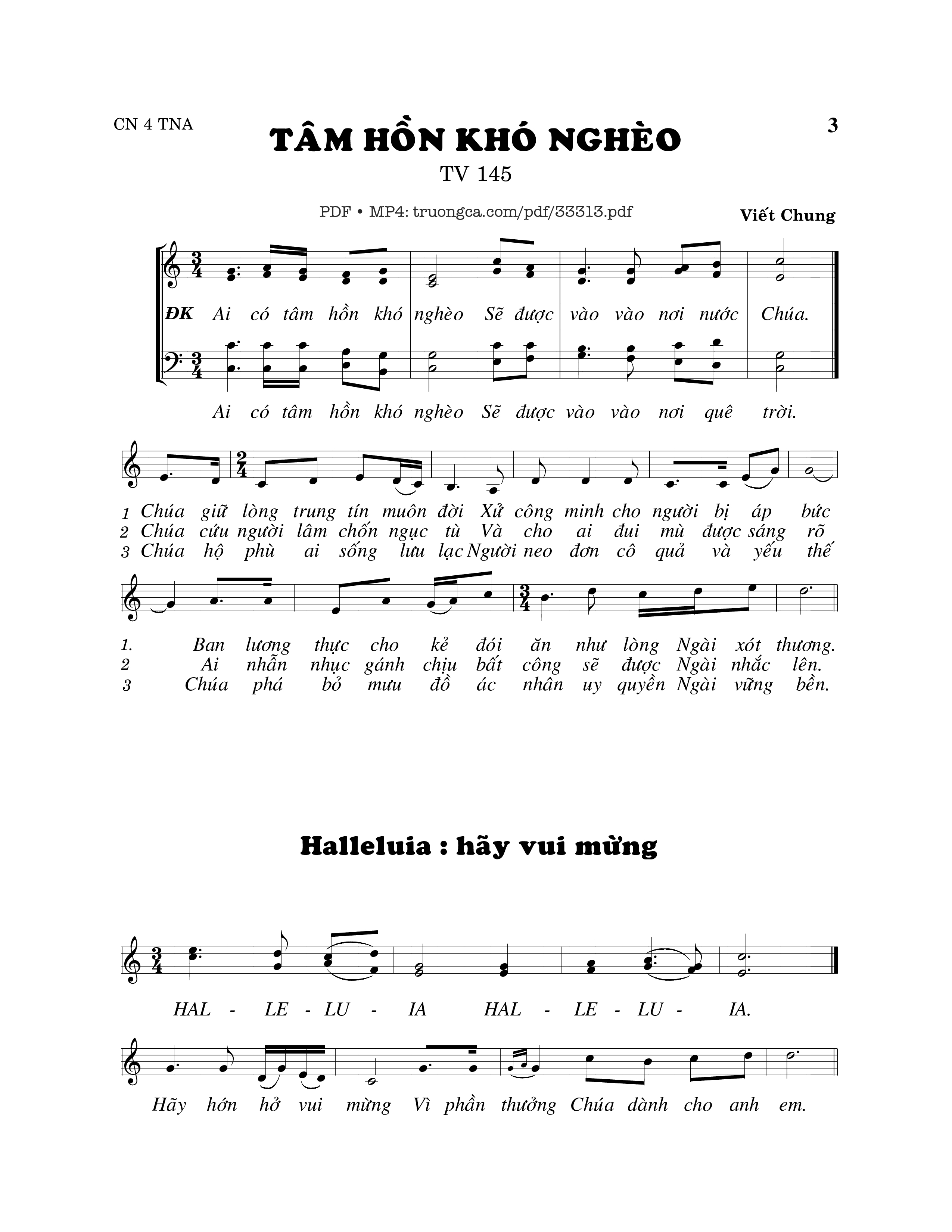 Sheet PDF of Thánh Vịnh 145, Tâm Hồn Khó Nghèo