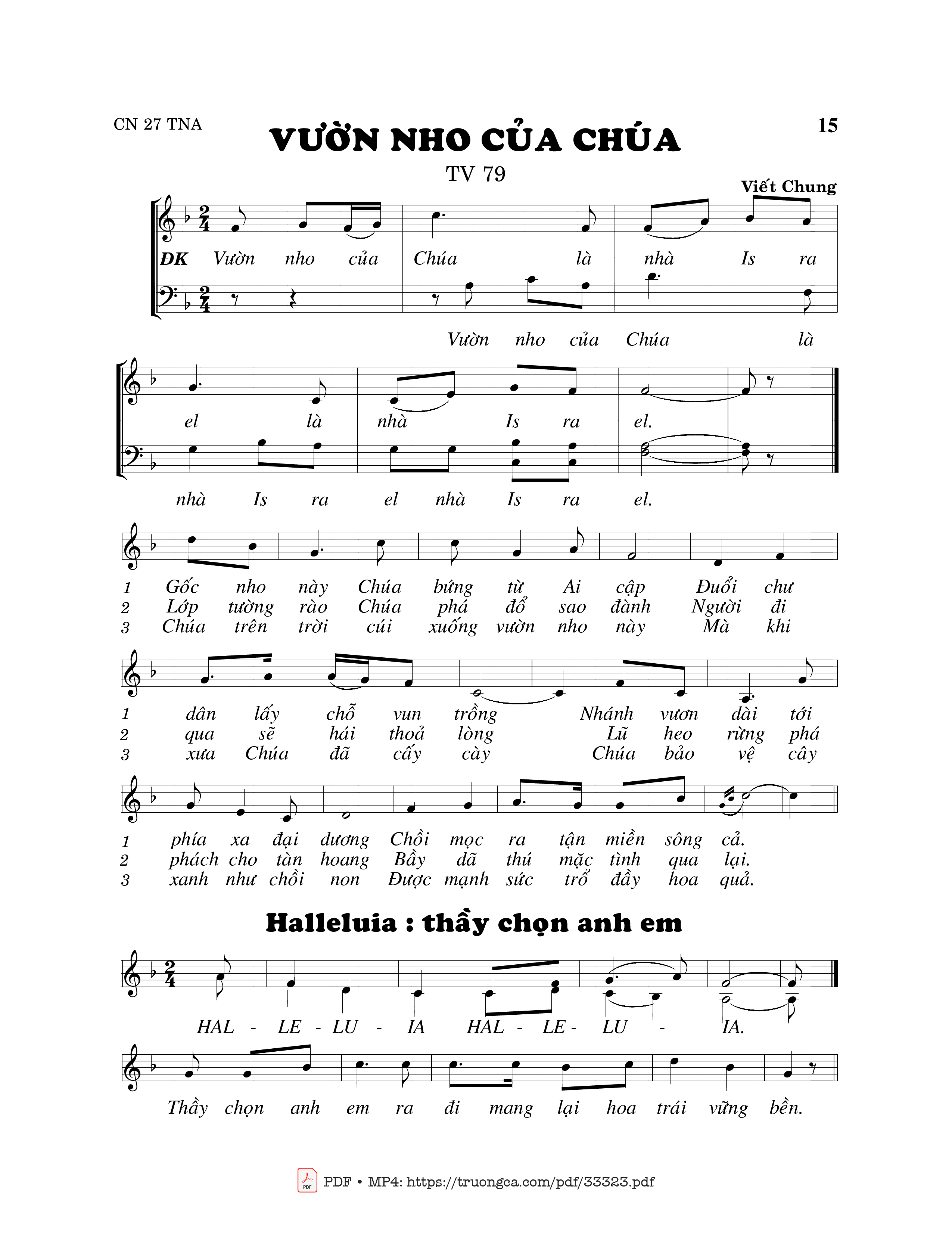 Sheet PDF of Thánh Vịnh 79, Vườn Nho Của Chúa