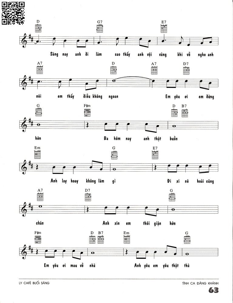 Page 2 of Sheet music PDF Ly cà phê buổi sáng - Đăng Khánh