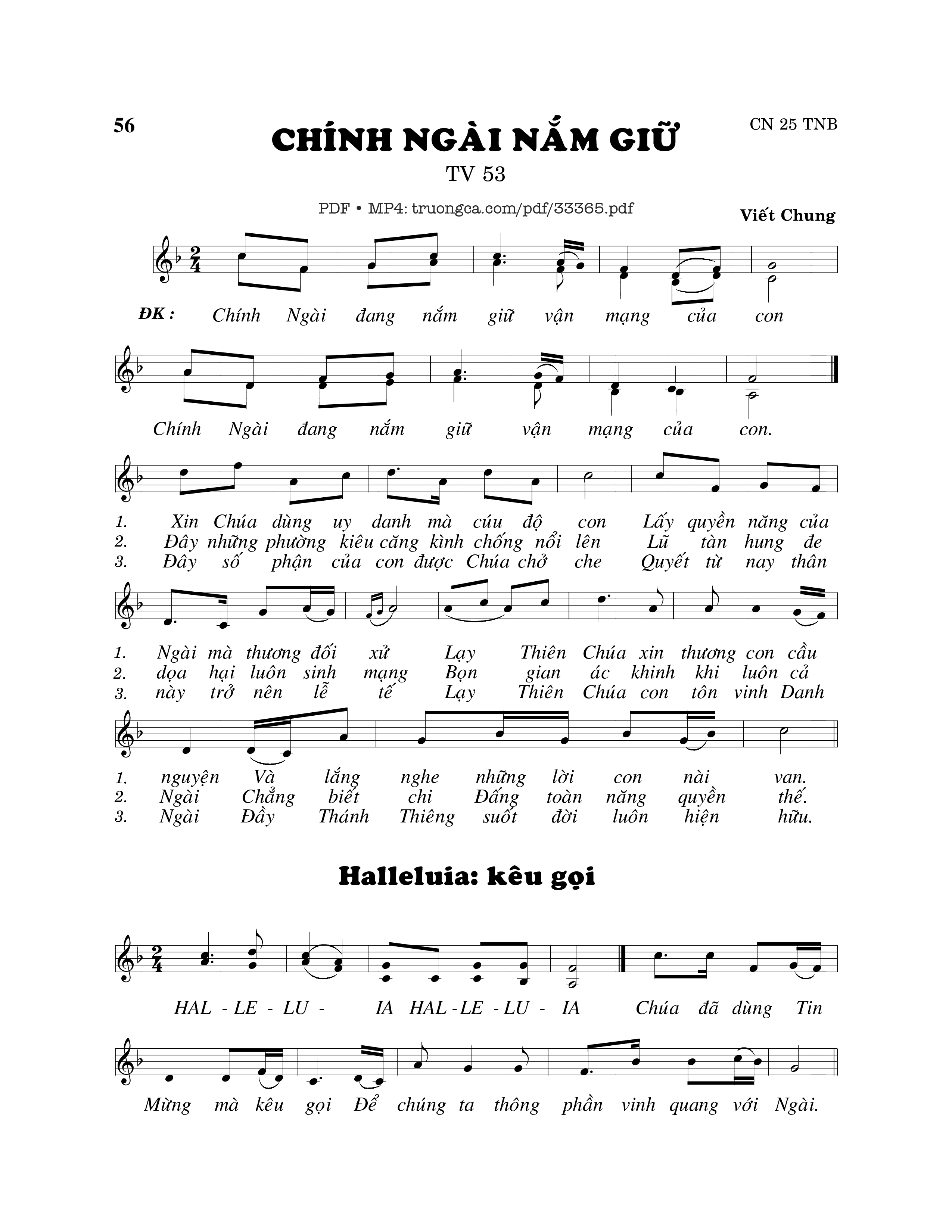 Sheet PDF of Thánh Vịnh 53, Chính Ngài Nắm Giữ