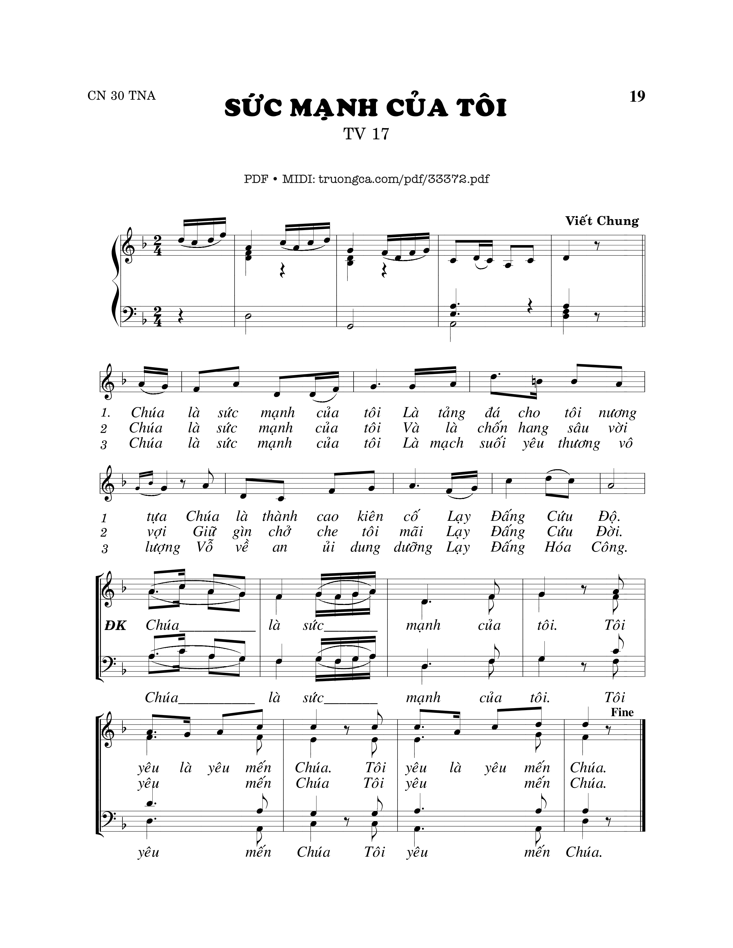 Sheet PDF of Thánh Vịnh 17, Sức Mạnh Của Con