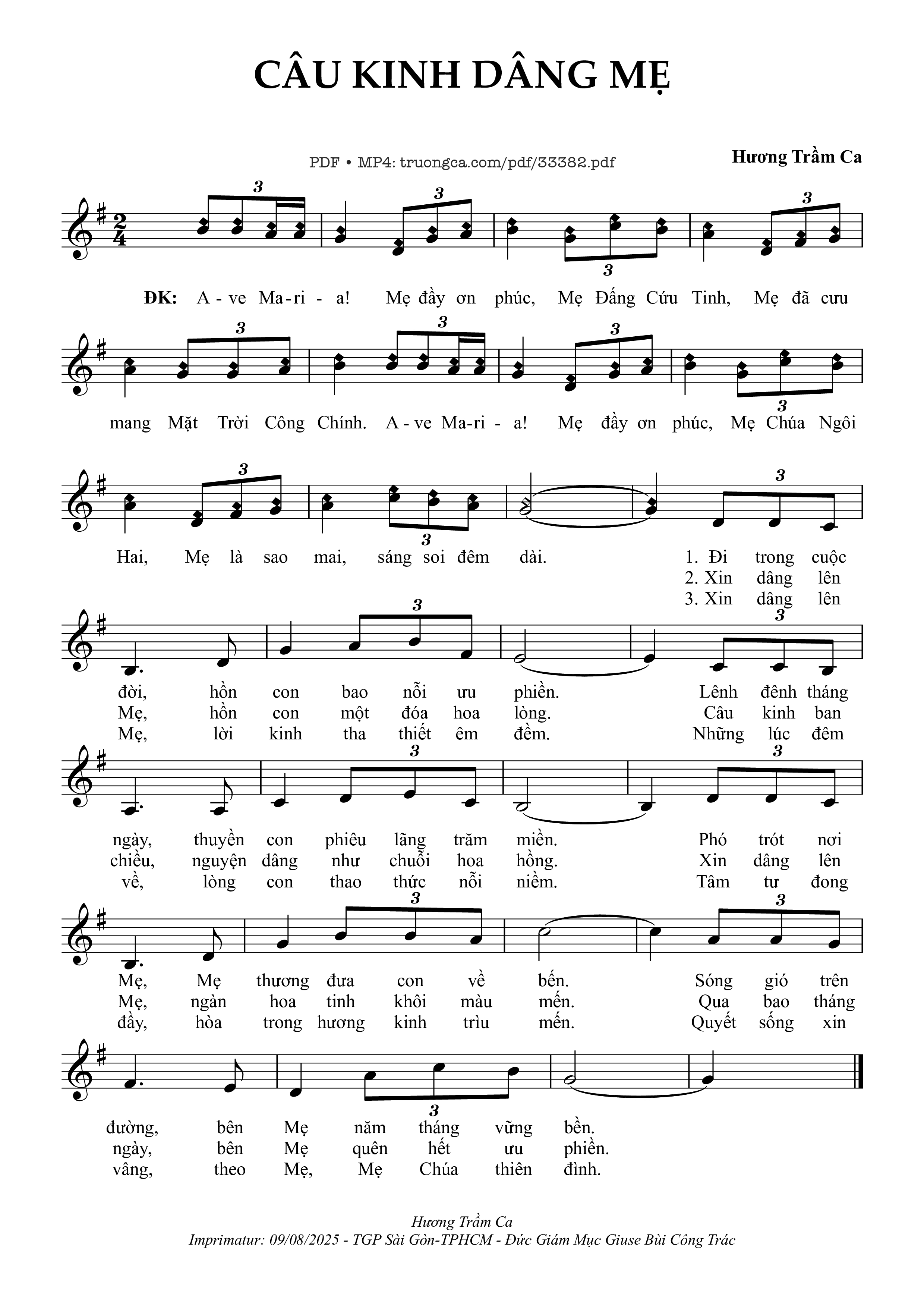 Câu Kinh Dâng Mẹ