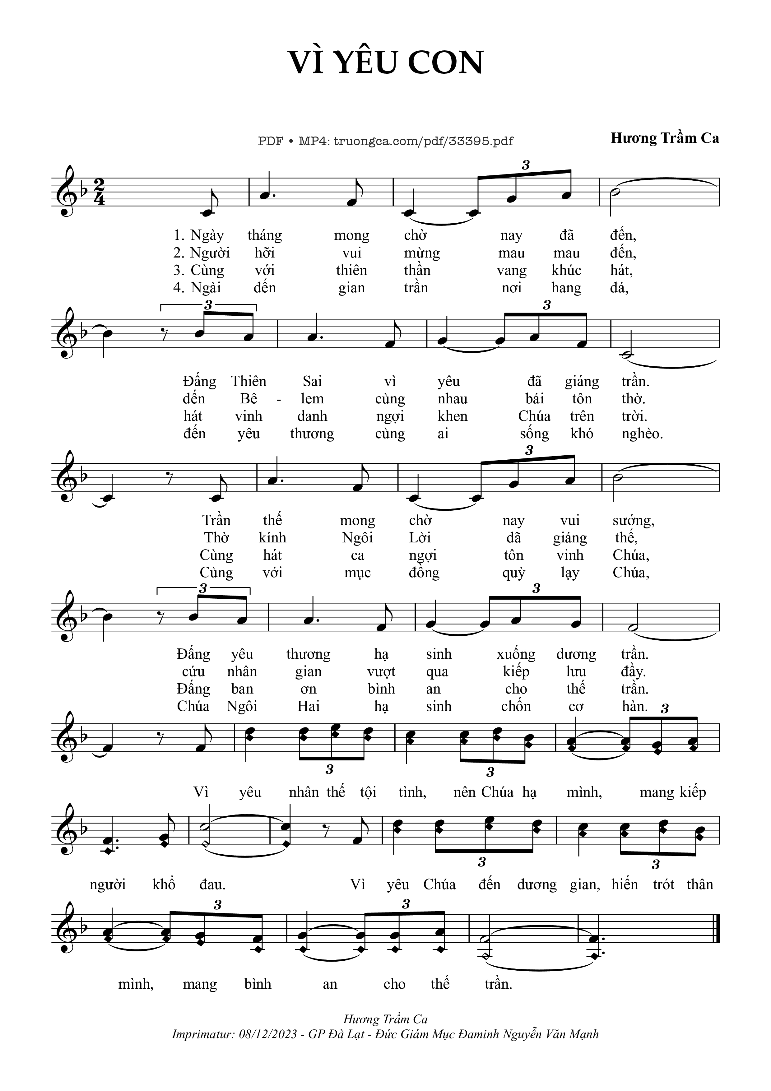 Vì Yêu Con - Hương Trầm Ca