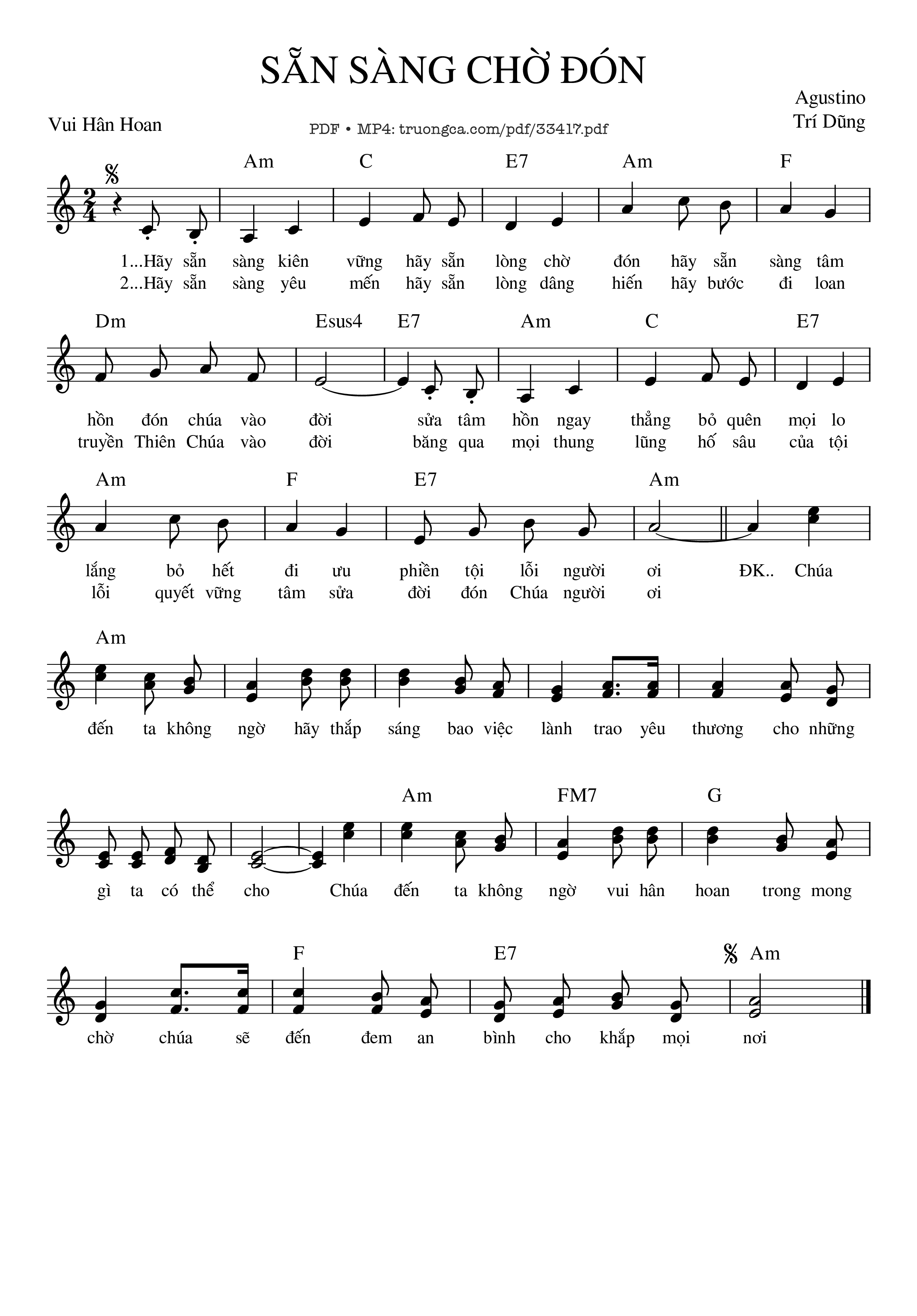 Sheet PDF of Sẵn Sàng Chờ Đón