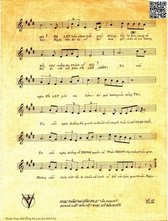 Page 3 of Sheet music PDF Má hồng Đà Lạt - Minh Kỳ