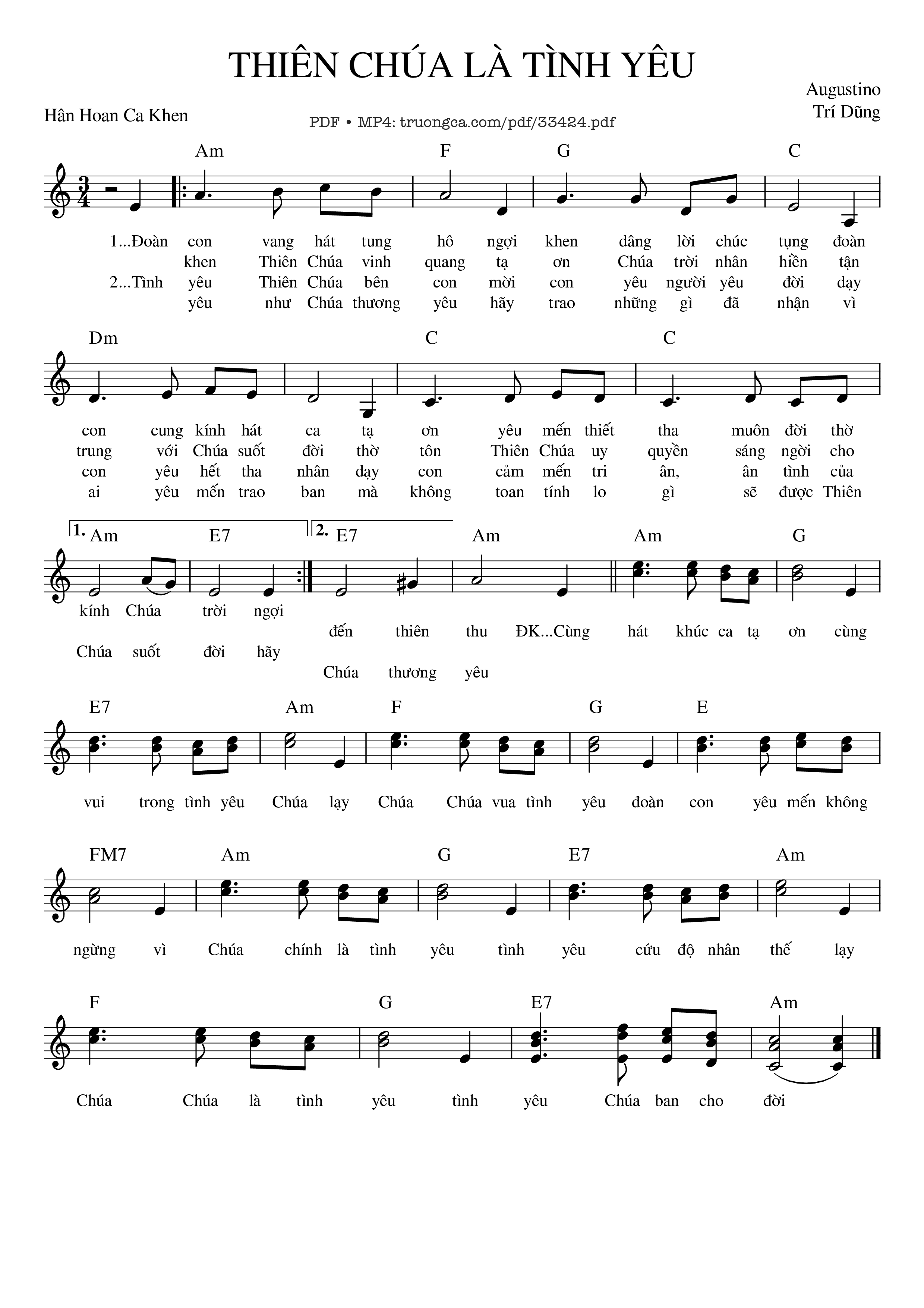 Sheet PDF of Thiên Chúa Là Tình Yêu